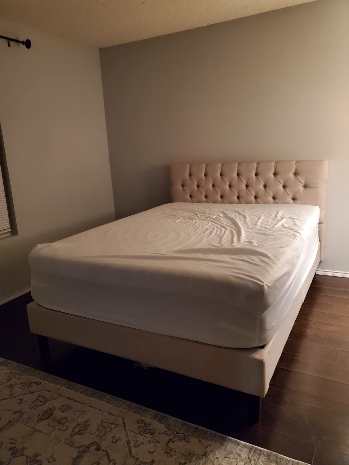 Misty Upholstered Platform Bed Frame/Mattress Foundation/Wood Slat Support/No Box Spring Needed/Easy Assembly, Taupe, King customer photo 1