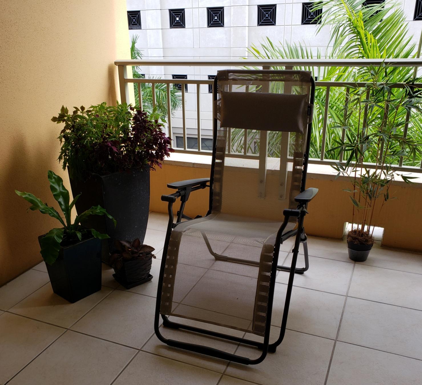 Lafuma Futura Series Patio and Poolside Zero Gravity Outdoor Lounge Recliner Chair with Adjustable and Removable Headrest, Moss Green customer photo 1
