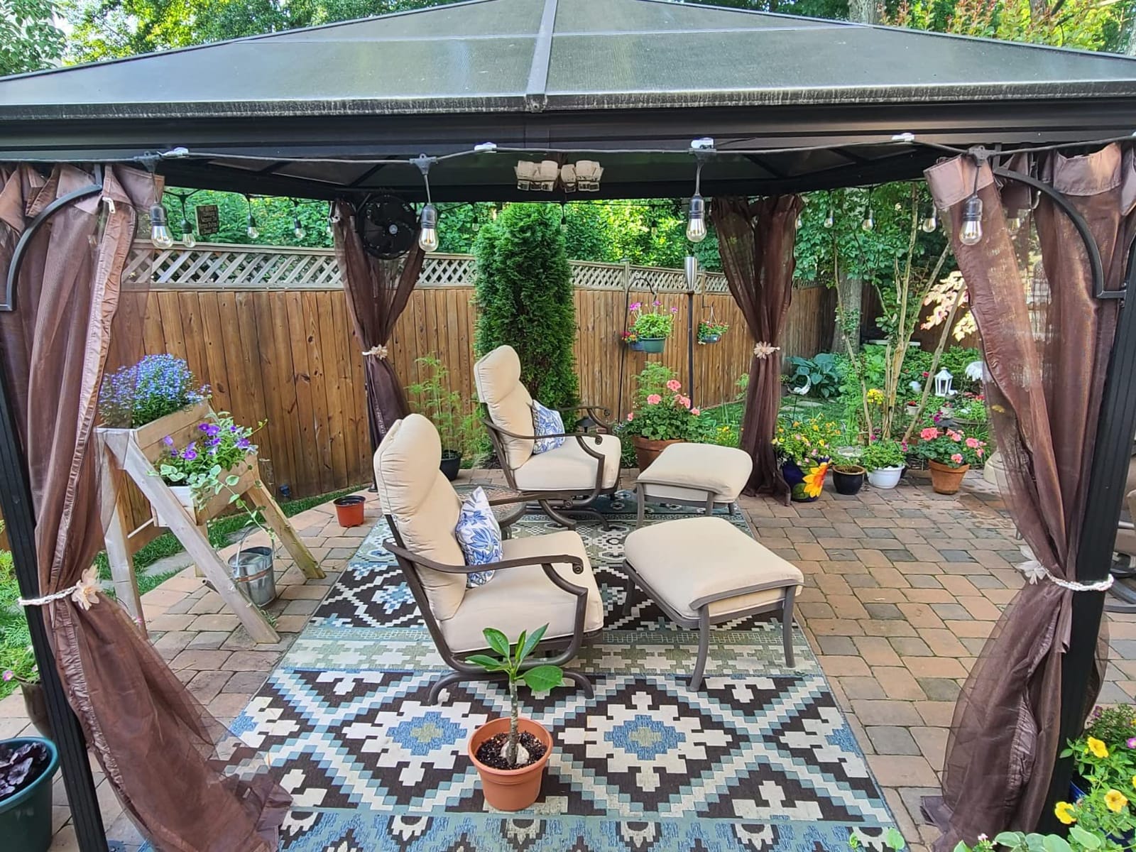 MASTERCANOPY Mosquito Screen Walls for Gazebo, 10x10 ft, Beige | 4 Mesh Panels, Mosquito Netting, Fire-Retardant, Fits L-GZ436PFB/L-GZ136PST customer photo 2