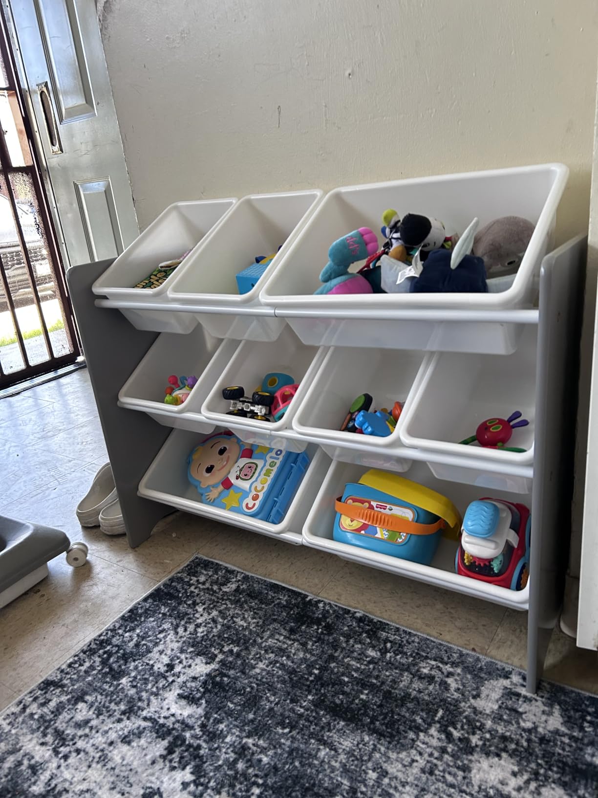 Delta Children MySize 9 Bin Plastic Toy Organizer - Greenguard Gold Certified, Grey | Sturdy customer photo 1