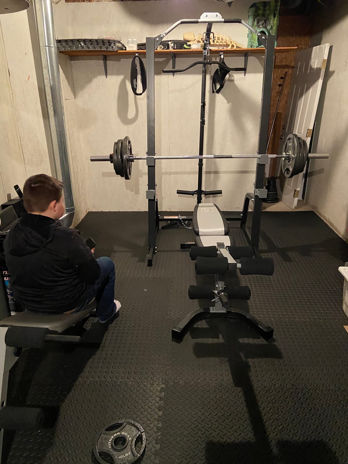 Marcy Pro Deluxe Cage System with Weightlifting Bench All-in-One Home Gym Equipment PM-5108 customer photo 2