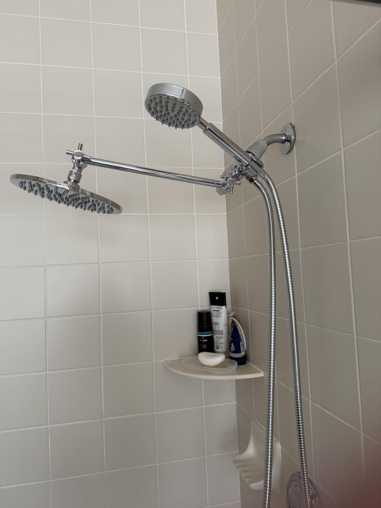 HammerHead Showers Solid Metal Handheld Shower Head with Hose and Brass Holder - Chrome - 2.5 GPM High Pressure Shower Heads with Adjustable Shower Wand Bracket - 6ft Flexible Extension customer photo 2