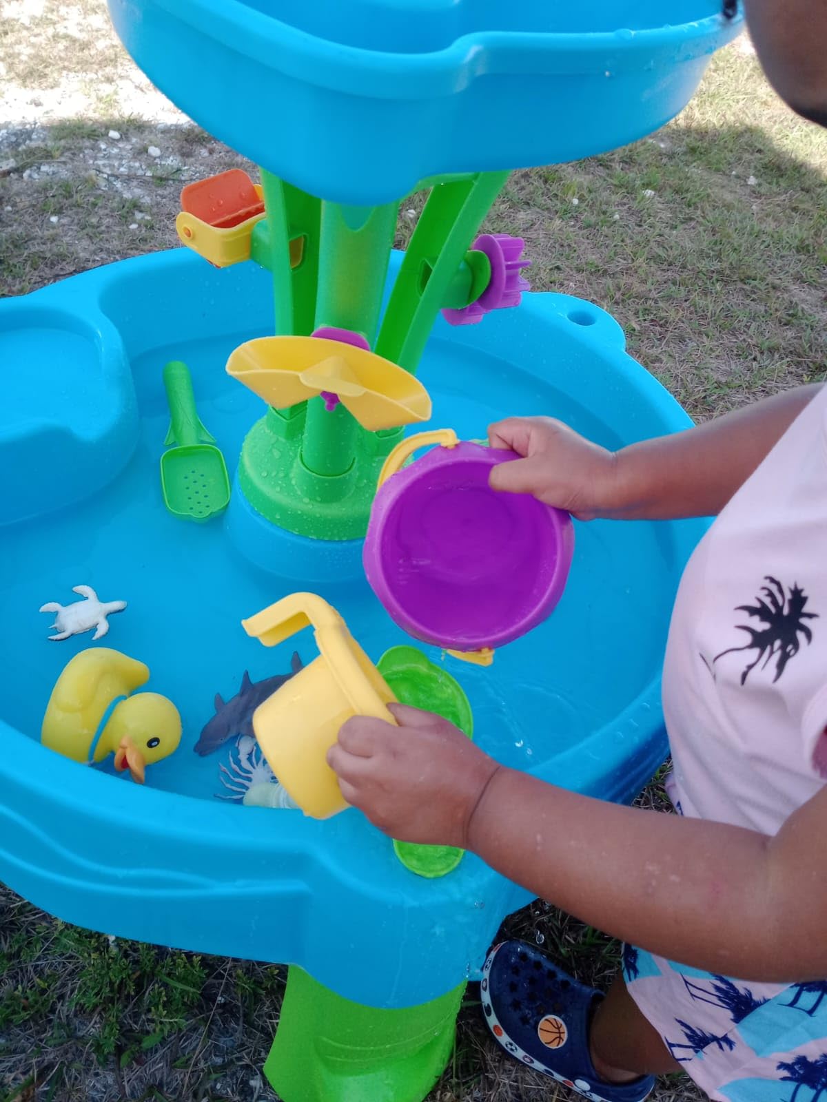 Step2 Summer Showers Splash Tower Water Table for Kids, Outdoor Kids Water Sensory Table, Ages 1.5+ Years Old, 8 Piece Water Toy Accessories, Blue & Green customer photo 2