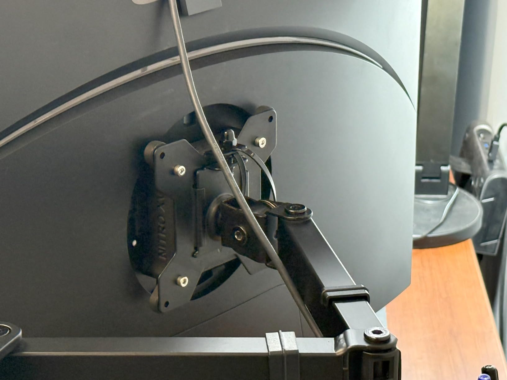 VIVO Freestanding Dual Monitor Stand with Sleek Glass Base and Adjustable Arms, Mounts 2 Screens up to 32 inch and 22 lbs Each, Black, STAND-V002FG customer photo 1