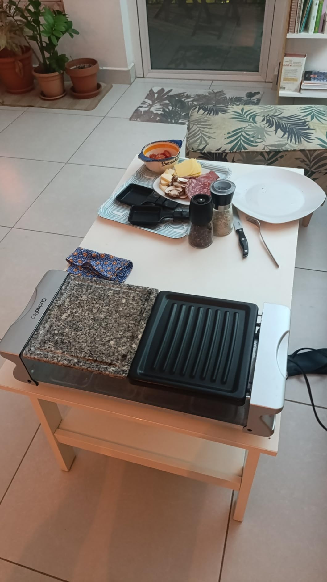 Electric Cheese Raclette Table Grill w Cooking Stone & Grilling Plate customer photo 1