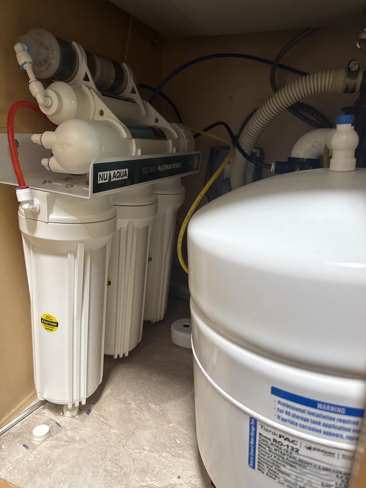 NU Aqua 7-Stage (12 Step Filtration) UV & Alkaline Under Sink Reverse Osmosis Water Filter System - 100 GPD RO Filtration & Remineralization - 100GPD Undersink - Home Kitchen Drinking customer photo 2