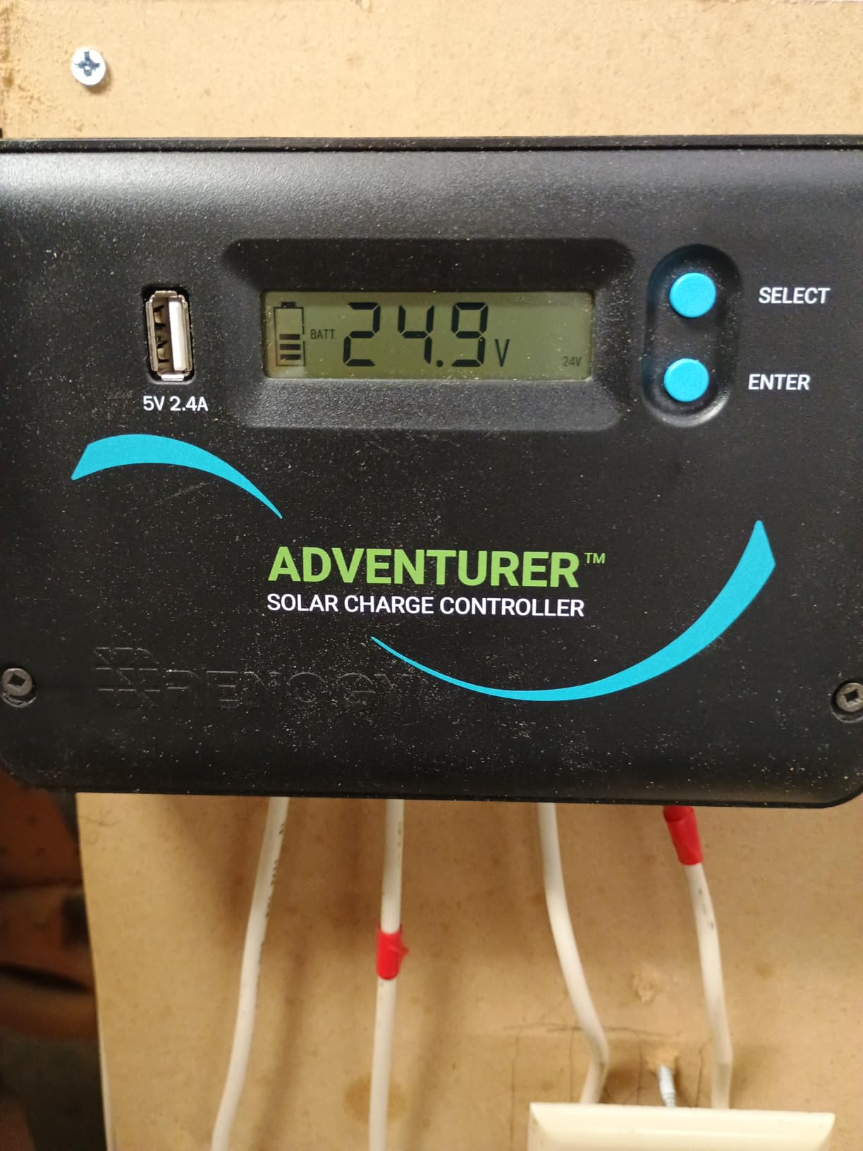 Renogy 30A 12V/24V PWM Solar Charge Controller with LCD Display Flush Mount Design Negative Ground, Compatible with Sealed, Gel, Flooded and Lithium Batteries, Adventurer 30A,black customer photo 2