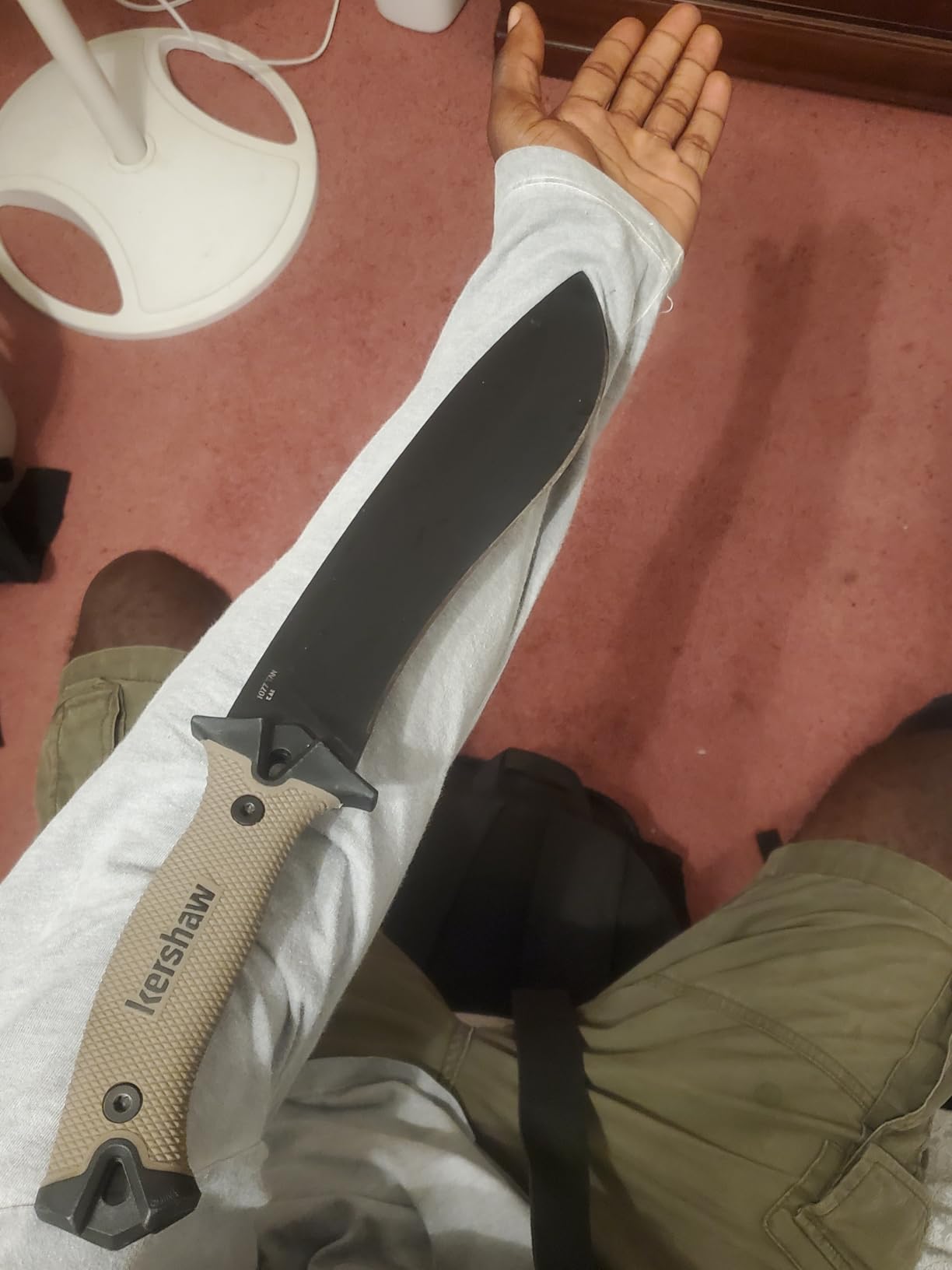 Kershaw Camp 10 Machete, Tan, 10in Fixed Recurve Blade, 65Mn Carbon Tool Steel, Full-Tang, Includes Sheath customer photo 2