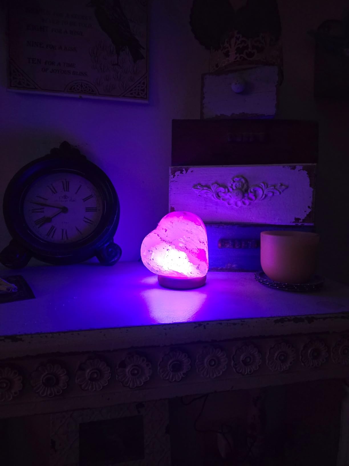 Himalayan Glow 944AC USB Heart Salt Lamp, Multicolor Night light, Best Home Decor by WBM customer photo 1