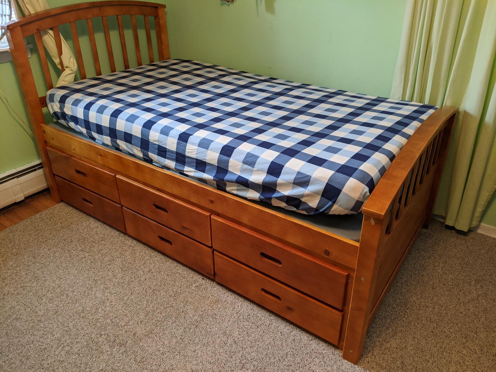 Merax Twin Size Platform Storage Bed Solid Wood Bed with 6 Drawers customer photo 1