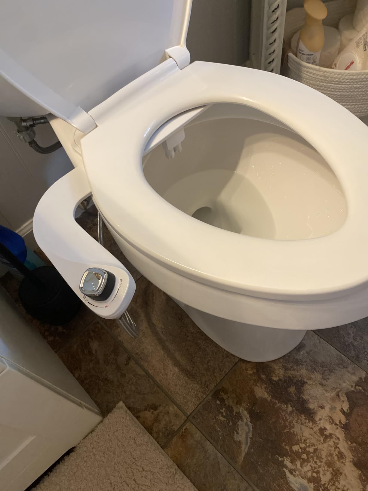 Bio Bidet SlimEdge Bidet Attachment for Toilet, Non Electric, Dual Nozzles for Front and Rear Cold Water Wash, Adjustable Water Pressure, White customer photo 1