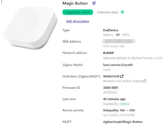 Aqara Zigbee Wireless Mini Switch, Works with HomeKit Google Home Alexa customer photo 1