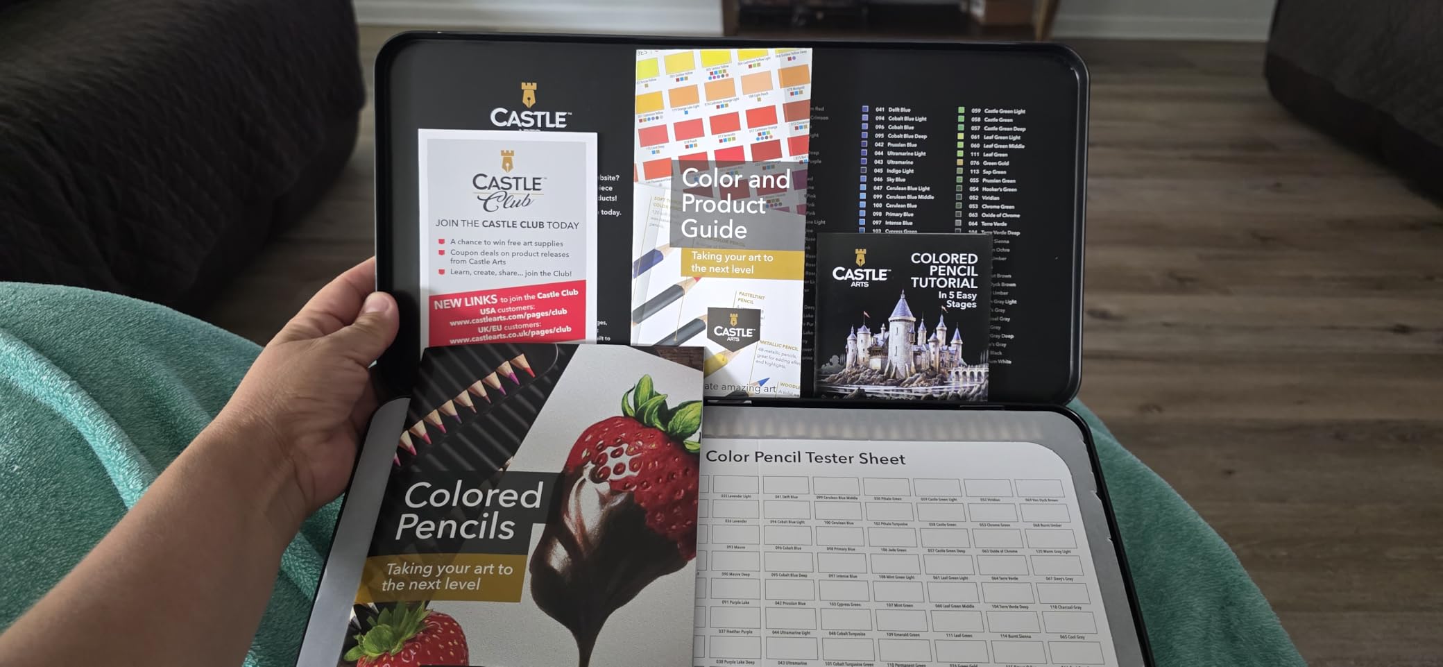 Castle Art Supplies 120 Colored Pencils for Adults - Soft Core Leads, Tin Case customer photo 2