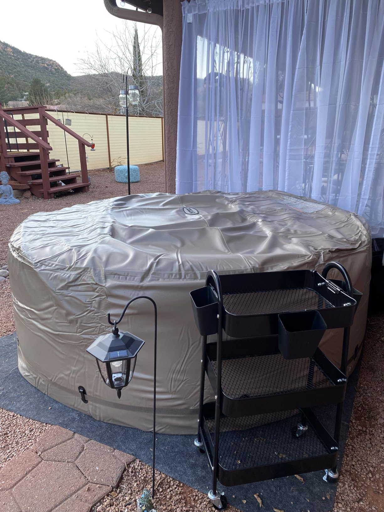 INTEX 28523E PureSpa Energy Efficient Spa Cover: Extra Insulation and Minimizes Heat Loss - Protects Spa from Punctures and Weather Damage - Safety Buckle - Fits 4 Person PureSpa Models - 78