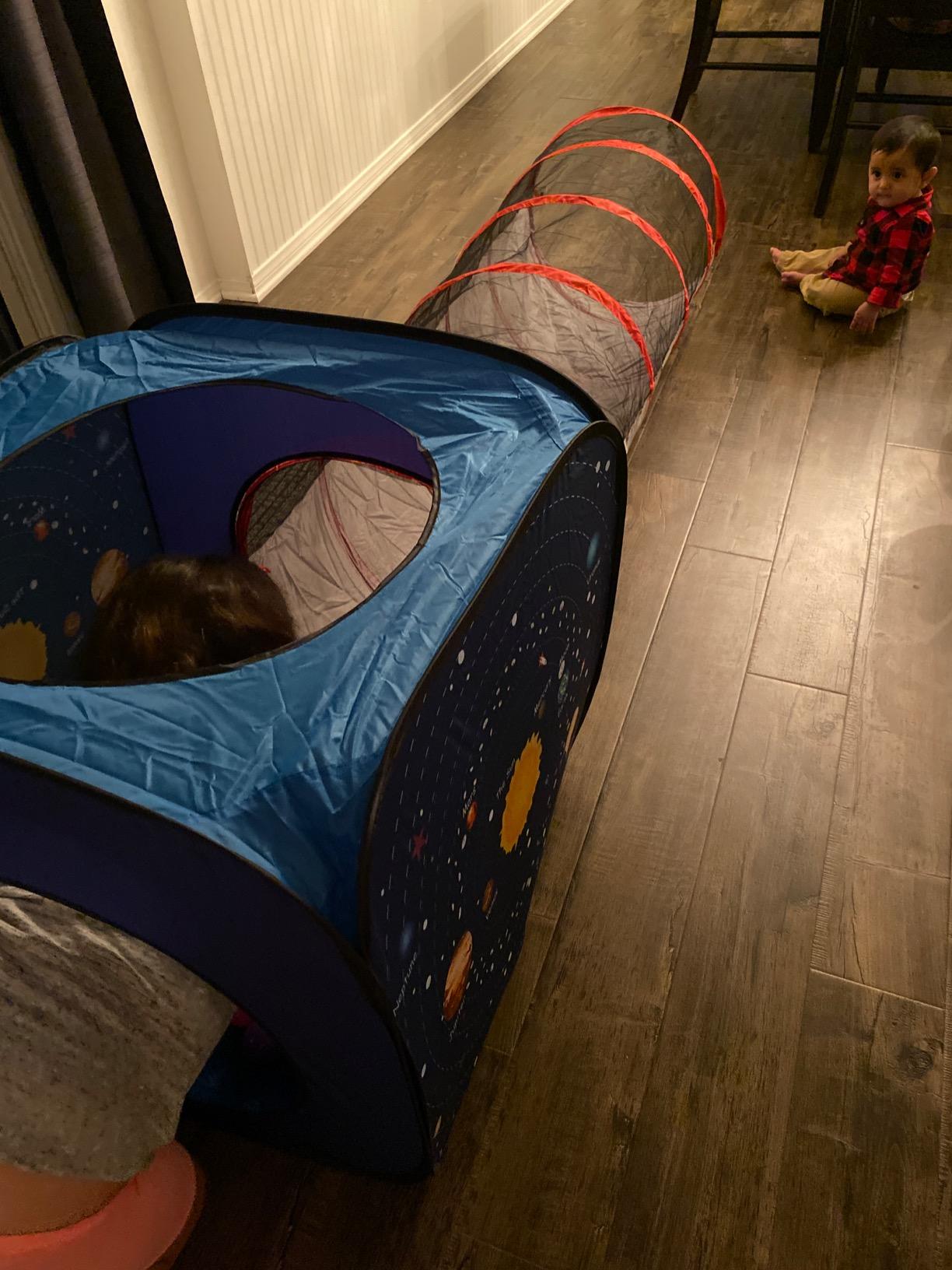 UTEX 3 in 1 Space Astronaut Pop Up Play Tents with Tunnel for Kids | Tunnel Toys for Toddlers 1-3, Tear-resistant Fabric, Indoor/Outdoor Playhouse customer photo 1