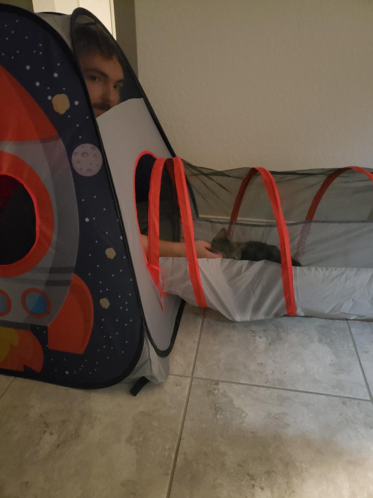 UTEX 3 in 1 Space Astronaut Pop Up Play Tents with Tunnel for Kids | Tunnel Toys for Toddlers 1-3, Tear-resistant Fabric, Indoor/Outdoor Playhouse customer photo 2