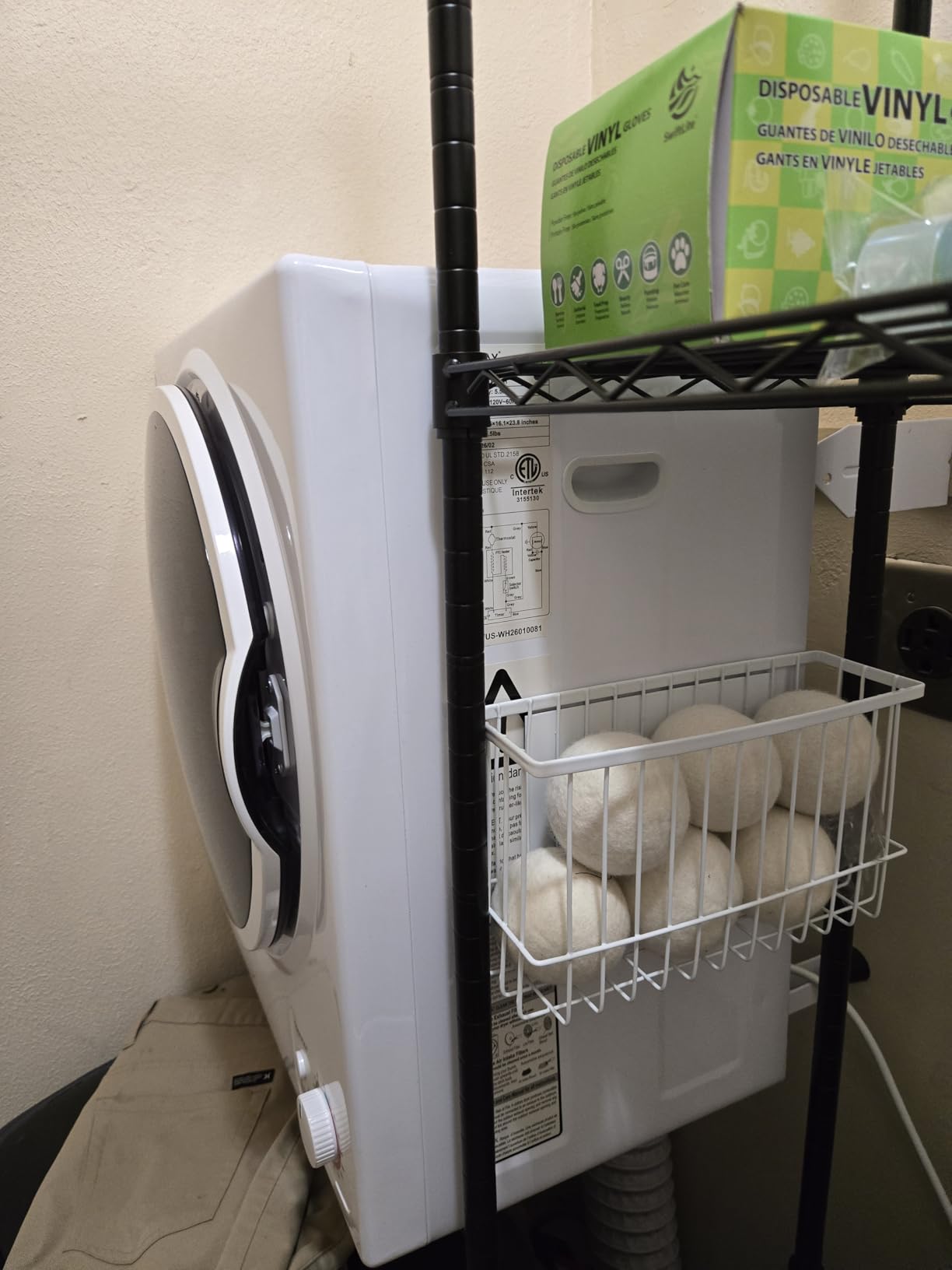Compact Laundry Dryer, 110V Electric Portable Clothes Dryer with Stainless Steel Tub, Control Panel Downside Easy Control for 4 Automatic Drying Mode, White customer photo 2