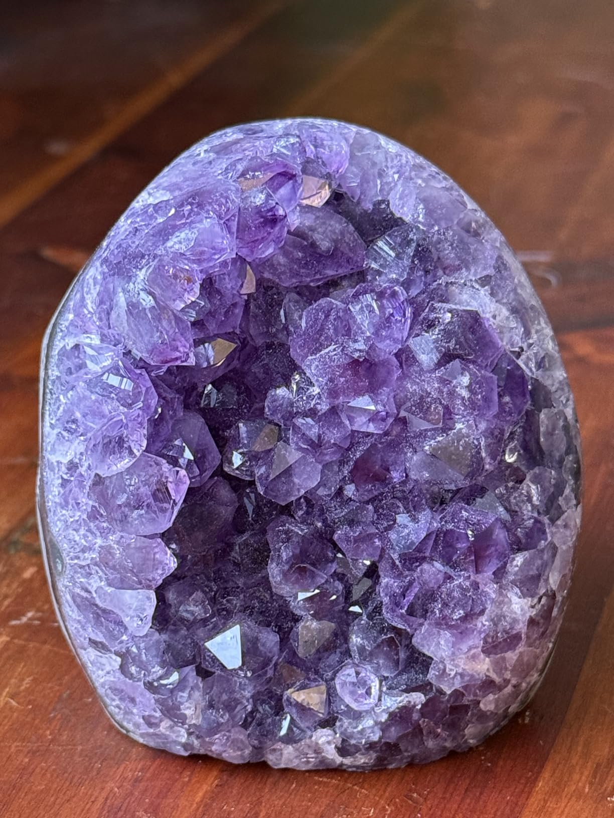 Premium Amethyst Geode Stone Large Crystal Cluster [2 to 2.5 lb.] - Each Piece is Unique & Natural - Real Raw Healing Crystal Rock from Uruguay - Deep Purple Decoration - FREE Selenite Wand customer photo 2