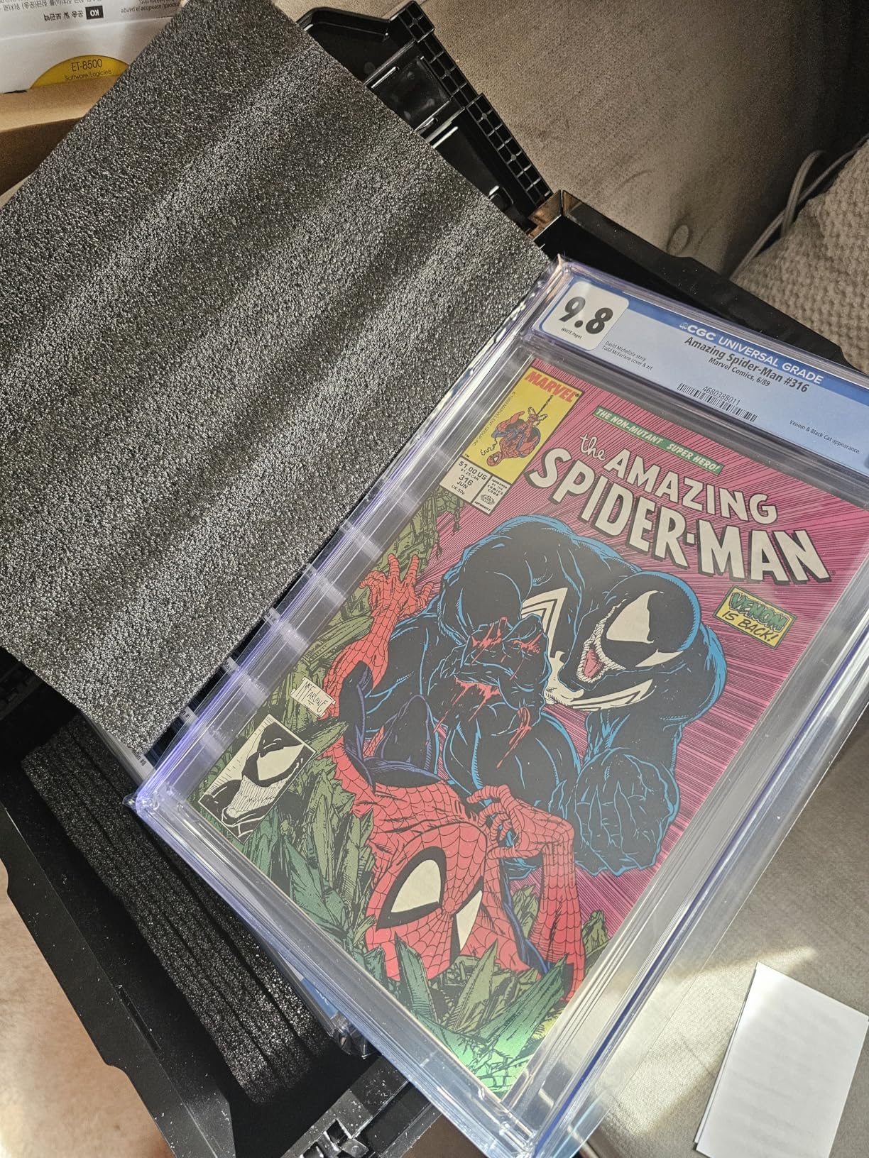 BCW Graded Comic Book Bin with Partition - Black (1 Pack) | Holds Up To 30 Graded Comics | Stackable Comic Book Box Storage for CGC, CBCS & Slabs customer photo 1