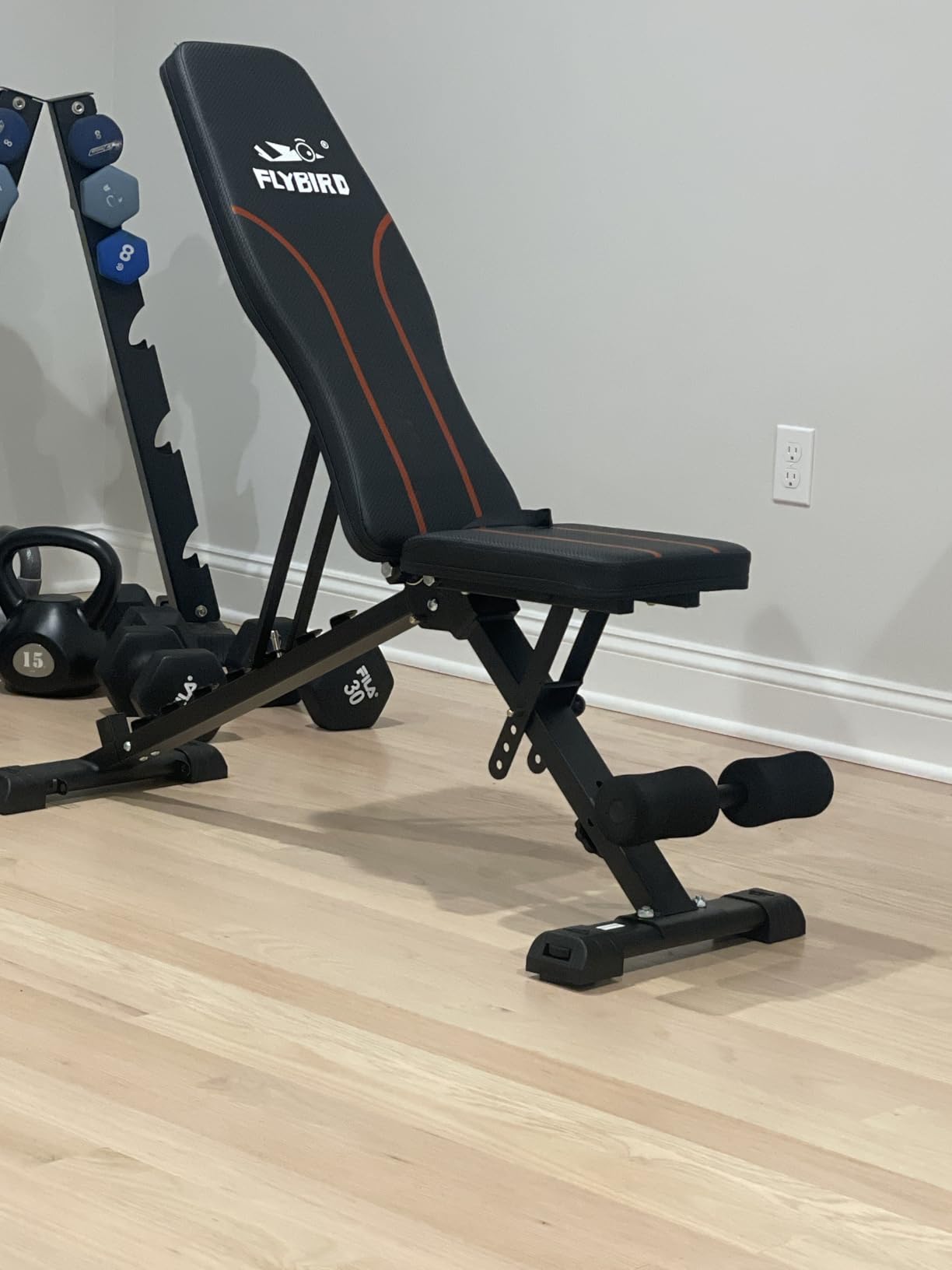 FLYBIRD WB2 Weight Bench, Utility Adjustable Weight Bench for Full Body Workout- Multi-Purpose Foldable Incline Bench (Black) customer photo 1