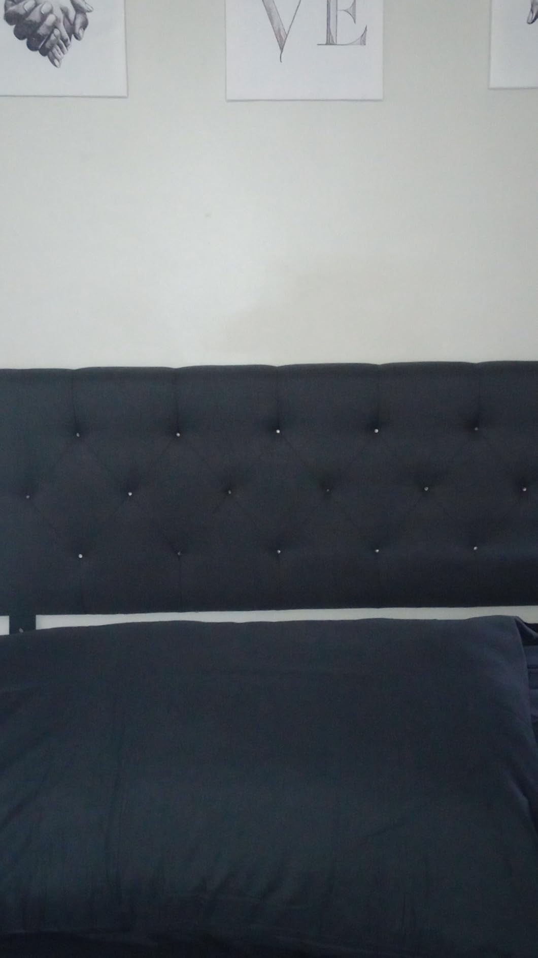 Lucid Mid-Rise Upholstered Headboard - Diamond Tufted - Padded Polyester - Adjustable Height from 34