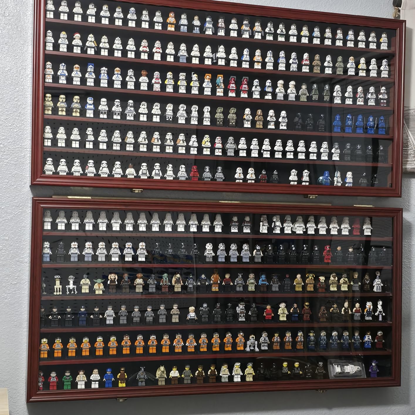 Toy Minifigures Miniatures Display Case Frame Wall Cabinet Stand 200 Toys Dust Protection Black customer photo 1