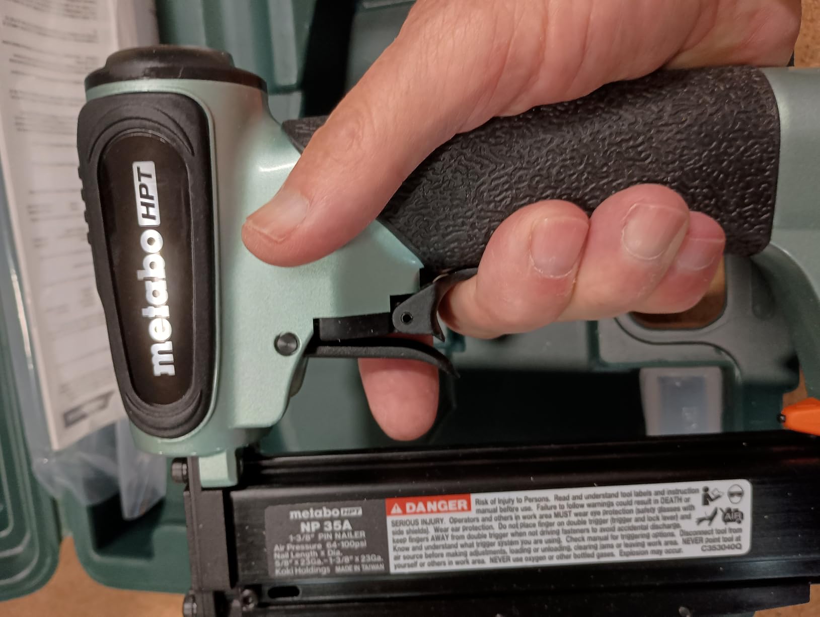 Metabo HPT Pin Nailer, Pro-Preferred Pneumatic Power Nailers for Cabinets, Trim, and Crafting, Makes Invisible Holes, Lightweight 2.0 lbs Tool, 23 Gauge, 5/8