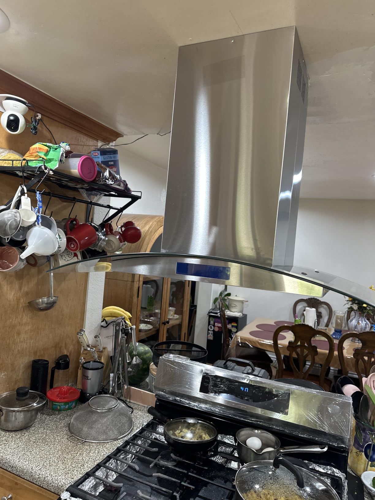 36 in. Lumin Coll 380 CFM Ducted Island Range Hood, LED, Stainless Steel | Cosmo COS-668ICS900 Soft Touch Controls, 3 Fan Speeds, Permanent Dishwasher-Safe Baffle Filters, Glass Visor customer photo 2
