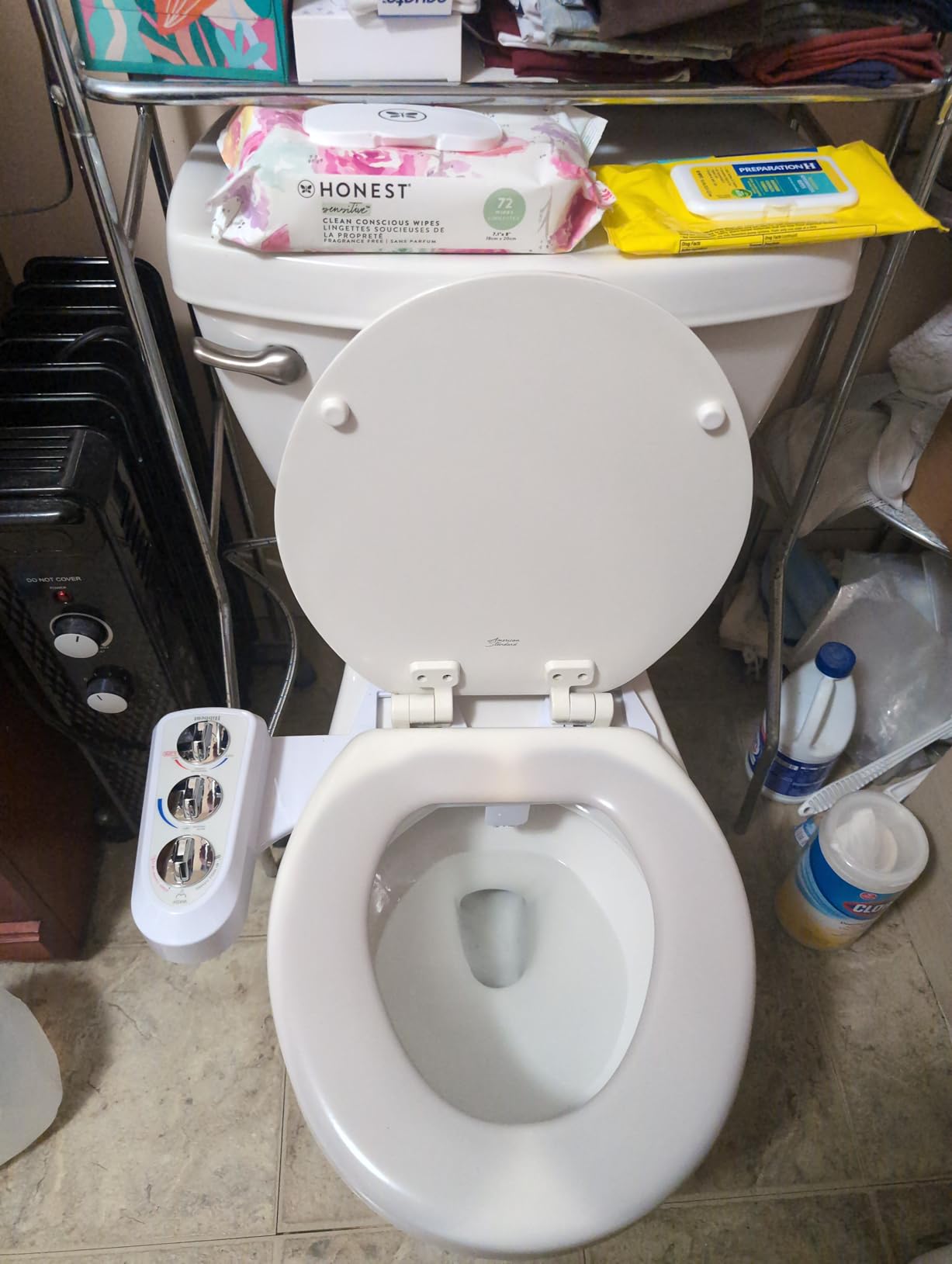Hibbent Bidet Attachment for Toilet, Self Cleaning Dual Nozzle, Hot & Cold Water Spray Non-Electric Mechanical Bidet Toilet Seat for Rear or Female Washing Sanitizing, Adjustable Water Pressure, White customer photo 1