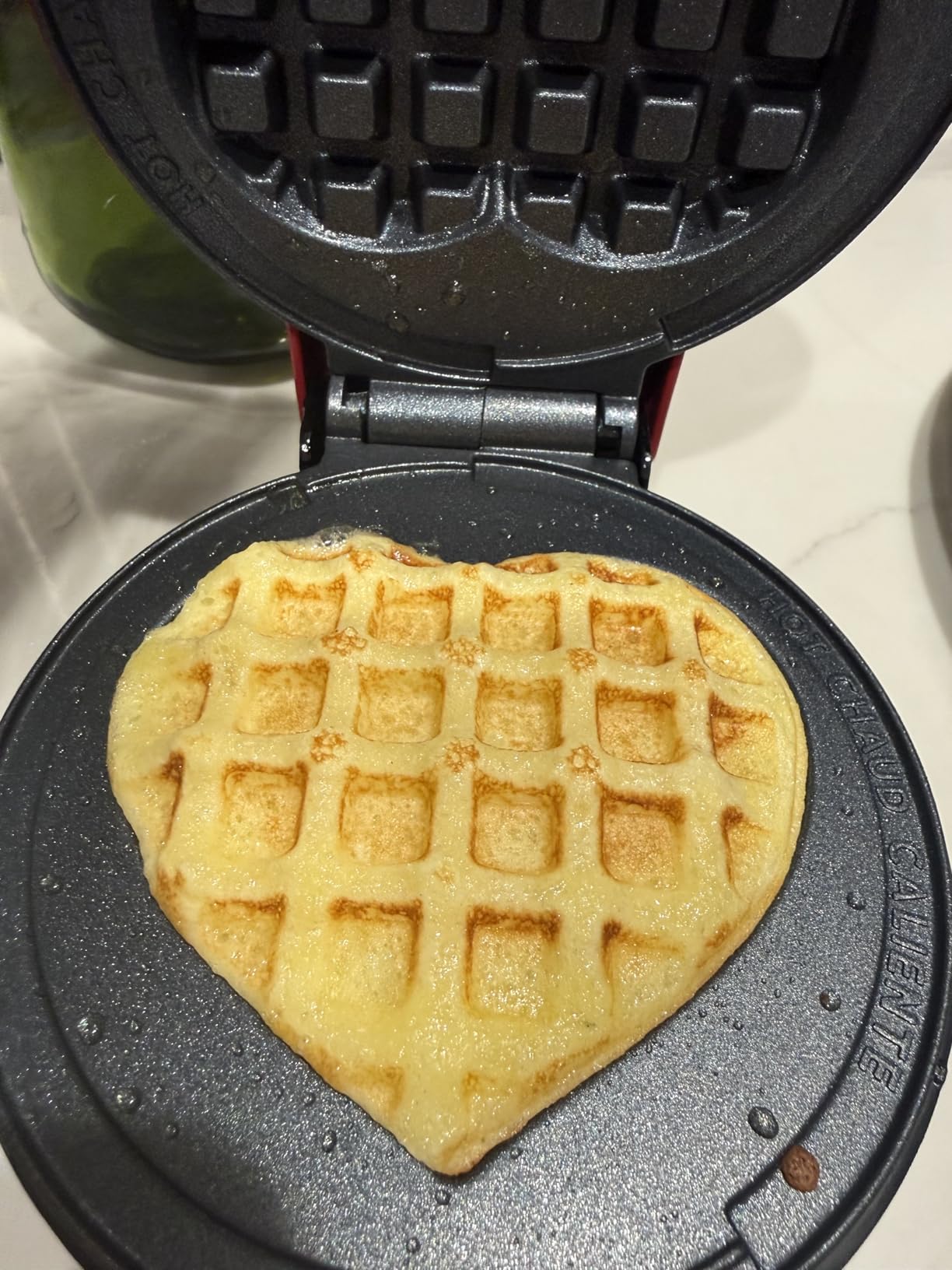 Heart Mini Waffle Maker, 4-Inch Nonstick Cooking Surface, Red | Heart Shaped Waffles for Valentine's Day, Small Waffle Iron & Chaffle Maker, Mini Waffles for Kids & Families customer photo 2