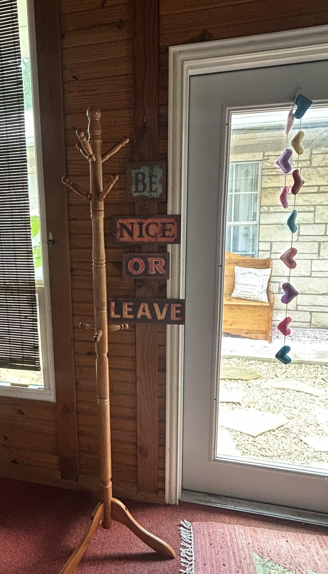 VASAGLE Solid Wood Coat Rack and Stand, Free Standing Hall Coat Tree with 10 Hooks for Hats, Bags, Purses, for Entryway, Hallway, Rubberwood, Caramel Brown URCR03WN customer photo 2
