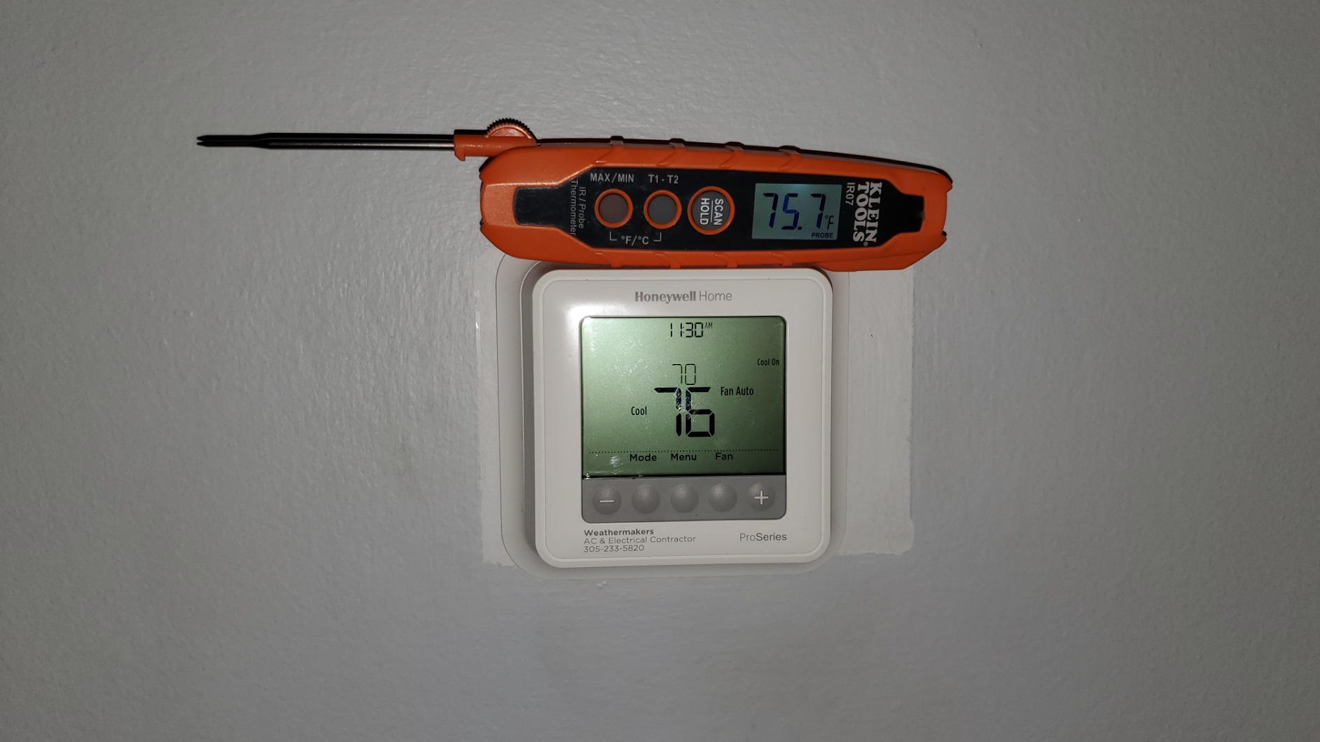 Klein Tools IR07 Dual Infrared (IR) and Probe Pocket Size LCD Digital Thermometer customer photo 2