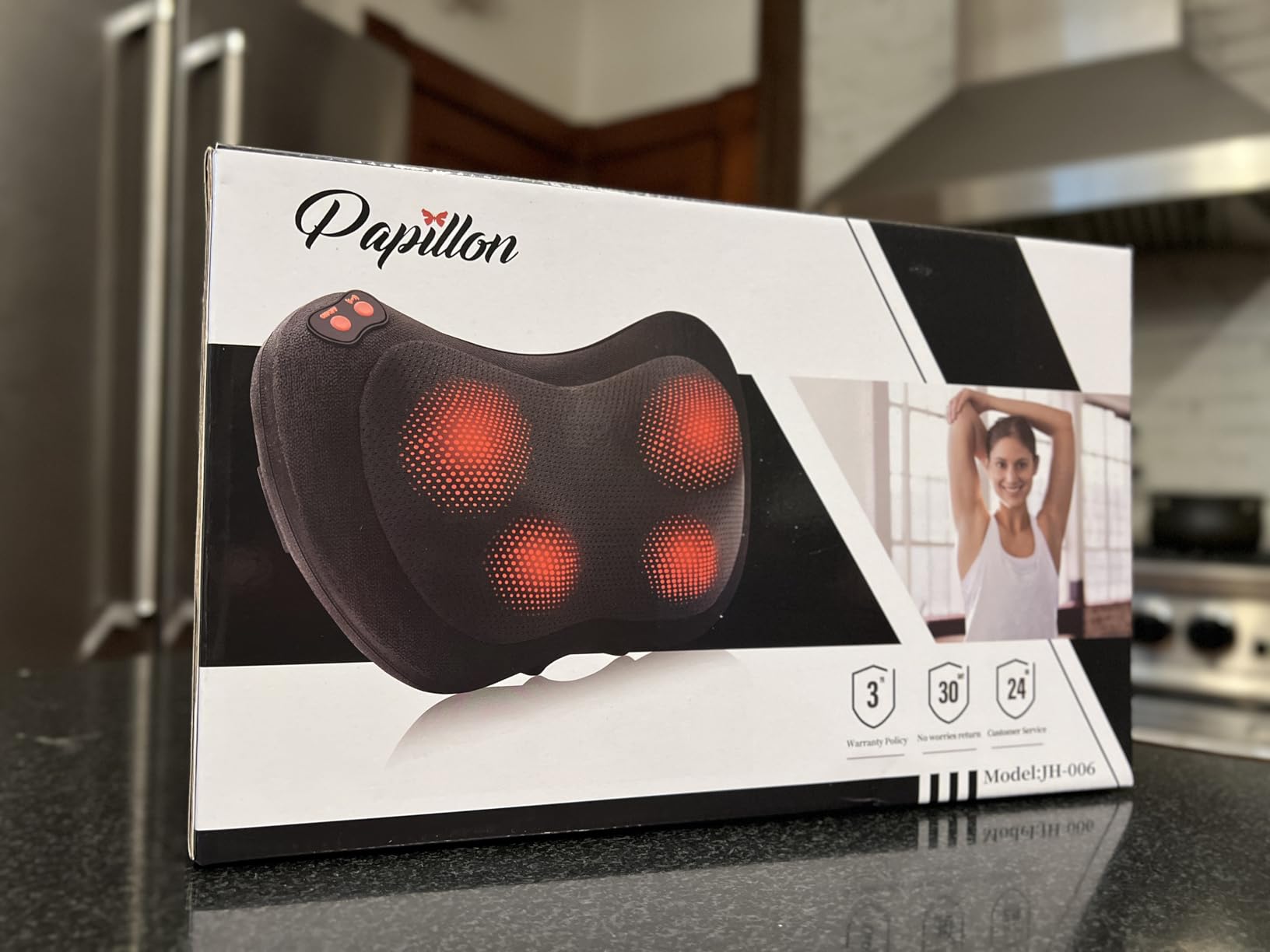 Papillon Back Massager with Heat, Shiatsu Pillow for Neck Shoulder Pain | Deep Tissue Kneading Massager for Back, Neck, Shoulder, Feet, Lower Back Pain Relief customer photo 1