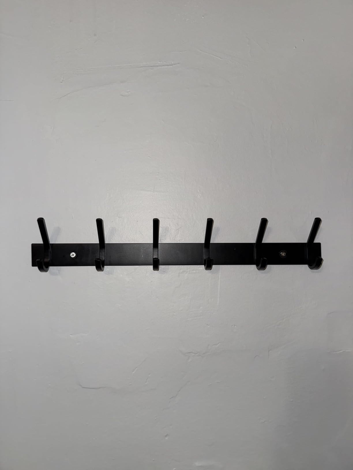 WEBI Coat Rack Wall Mounted, 17-1/8 Inch Hooks for Hanging Coats, Heavy Duty Metal Hook Rail with 6 Double Dual Hooks Hanger Wall Mount for Purse Clothes Jacket Backpack Entryway, Black customer photo 1