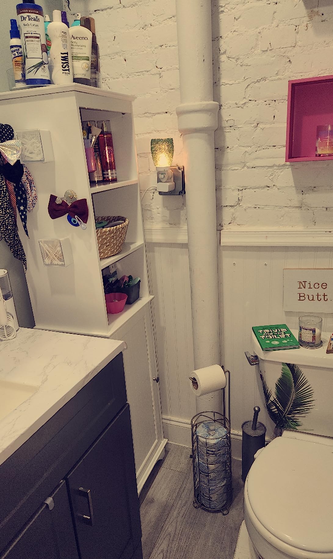 Spirich Tall Narrow Bathroom Storage Cabinet, Slim Linen Tower Cabinet | 3 Open shelves and Adjustable Interior Shelf, Space-saving, Freestanding, Engineered Wood, White, Perfect for Tight Corners customer photo 2