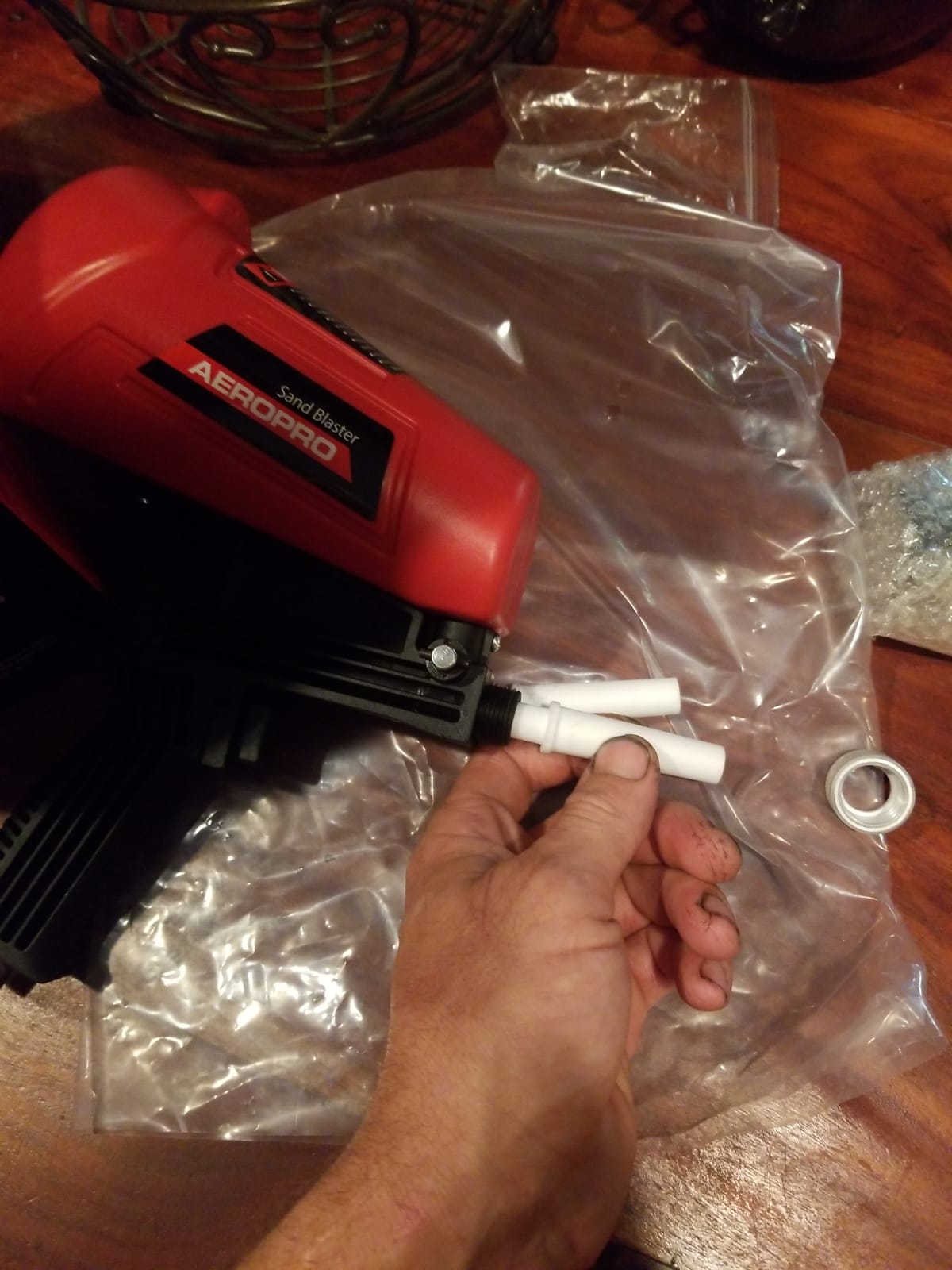 TCP Global Gravity Feed Sand Blaster Gun Kit | Air Compressor Sandblaster, 2 Ceramic Nozzles & Regulator - Abrasive Media & Soda Blaster - Rust, Metal, & Paint Removal customer photo 1
