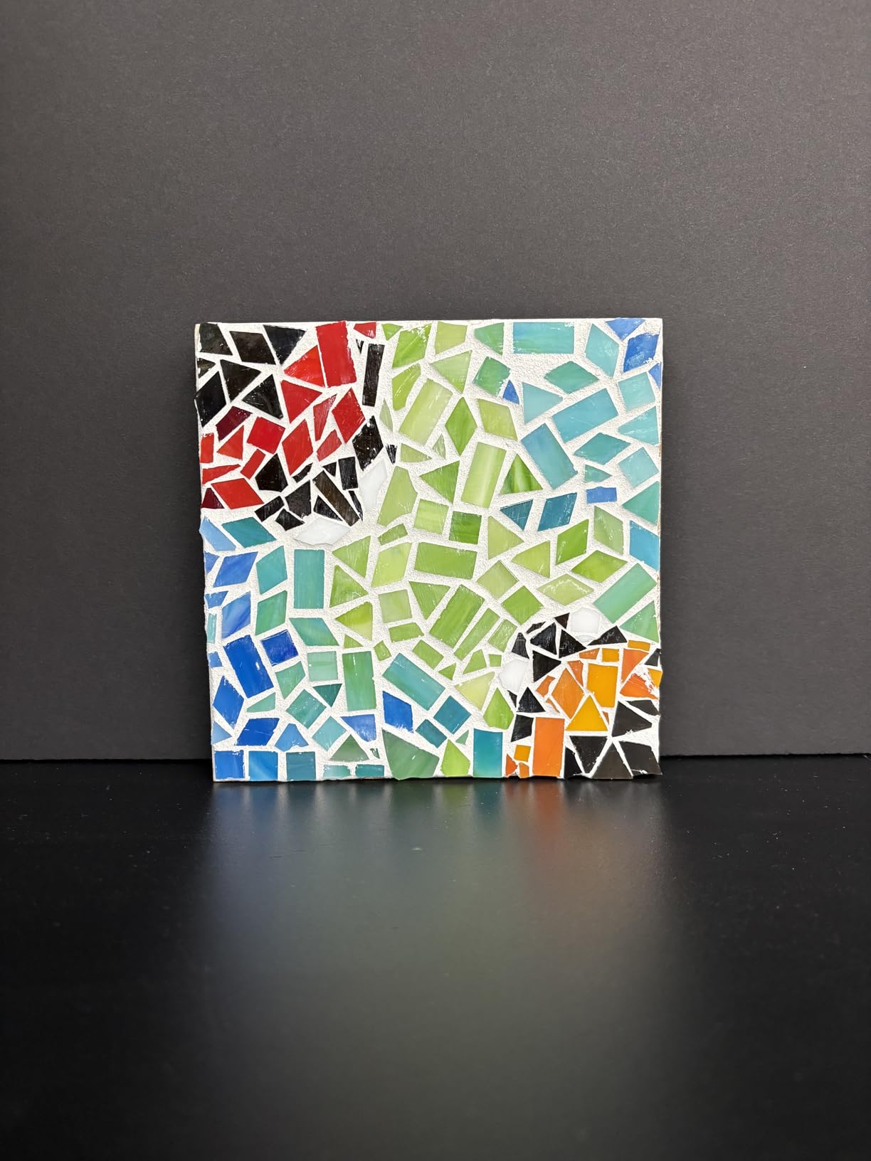 Lanyani 1050 Pieces Mixed Shapes Glass Mosaic Tiles for Crafts, Colorful Stained Glass Pieces for Mosaic Projects customer photo 2