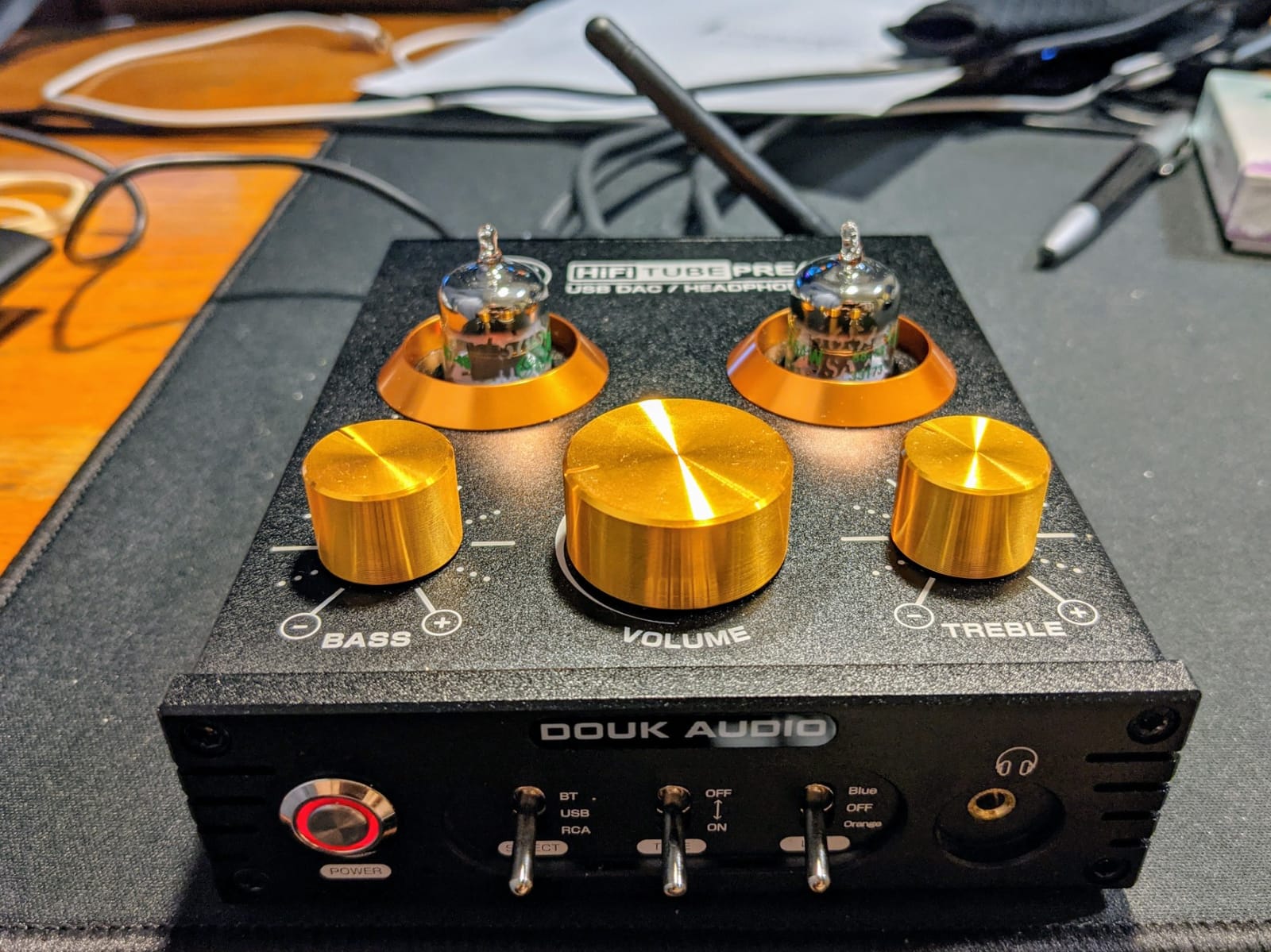 Douk Audio Bluetooth Tube Preamp: HiFi Stereo Preamplifier Receiver | Headphone Amp | USB DAC | Tone Control for Home Theater, Desktop Listening (P1) customer photo 1