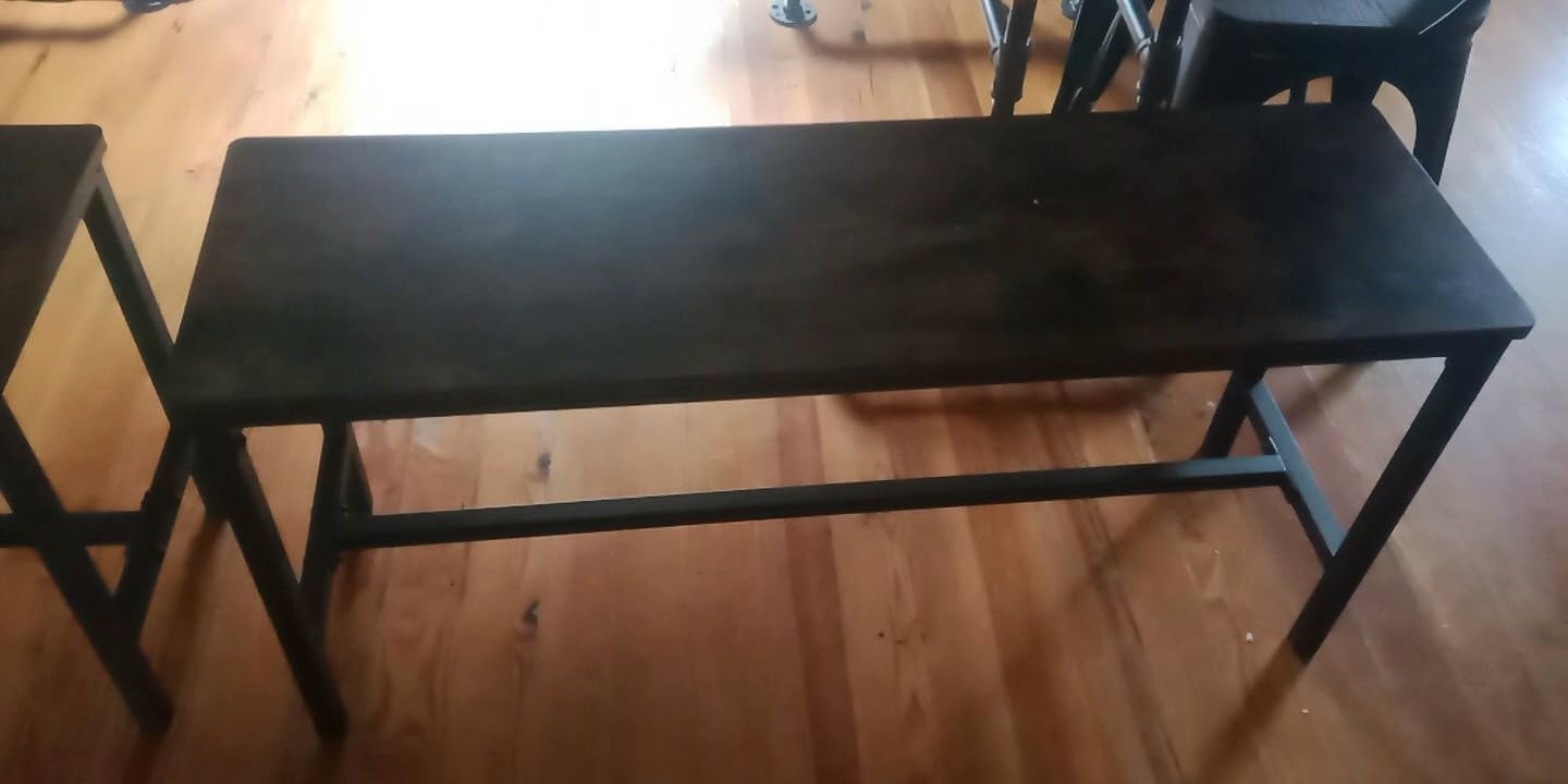 VASAGLE Dining Bench, Pair of 2, Industrial Style, Steel Frame, Rustic Brown + Black, 42.5