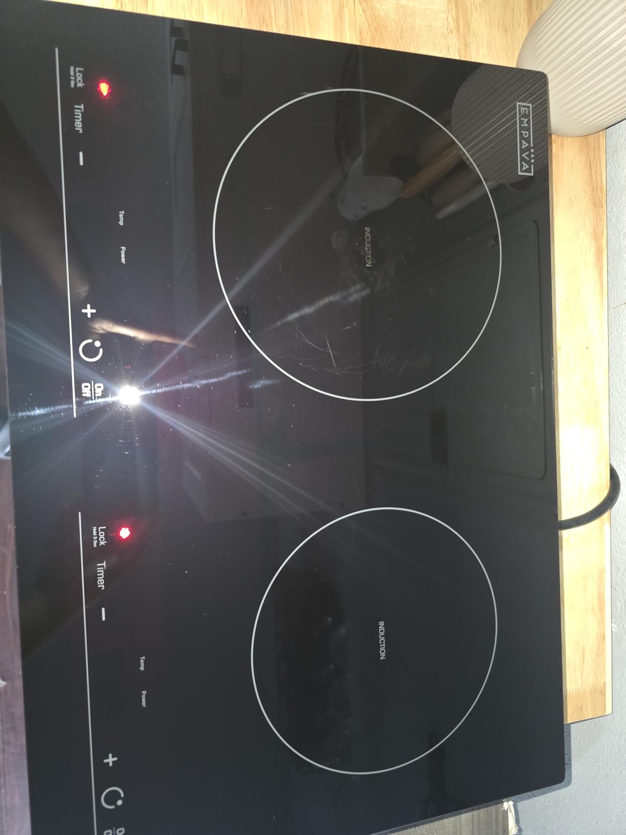 EMPAVA Electric Stove Induction Cooktop Vertical with 2 Burners Vitro Ceramic Smooth Surface Glass in Black 120V customer photo 1