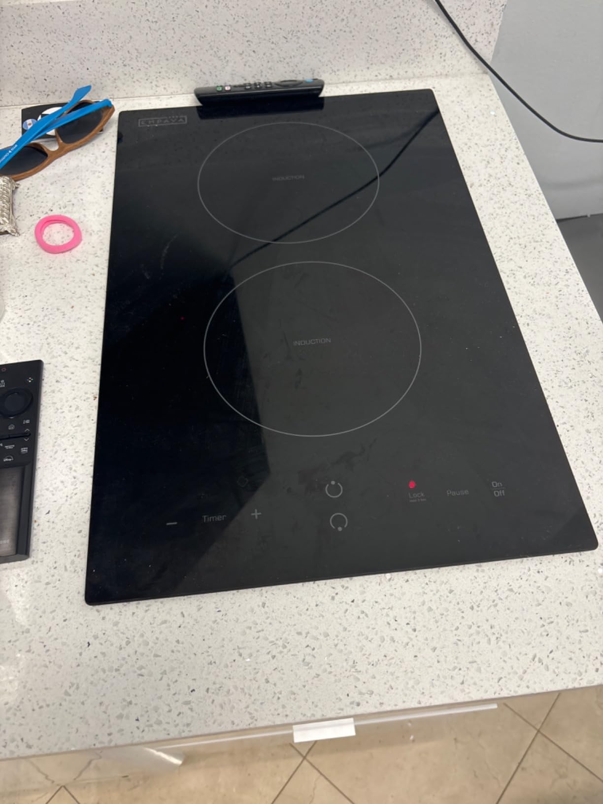 EMPAVA Electric Stove Induction Cooktop Vertical with 2 Burners Vitro Ceramic Smooth Surface Glass in Black 120V customer photo 2