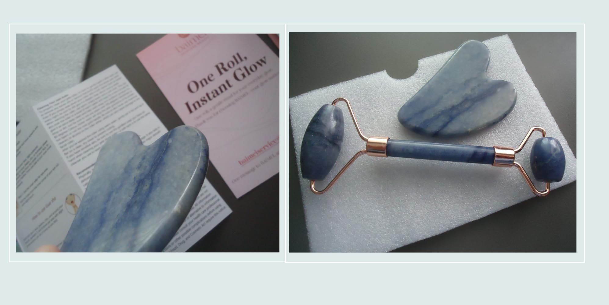 BAIMEI IcyMe Rose Quartz Roller & Gua Sha Set, Cooling Face Roller for Depuffing & Lymphatic Massage, Sculpting Tool for Face, Eyes & Neck, Smooth Skincare Gift for Women and Men customer photo 2