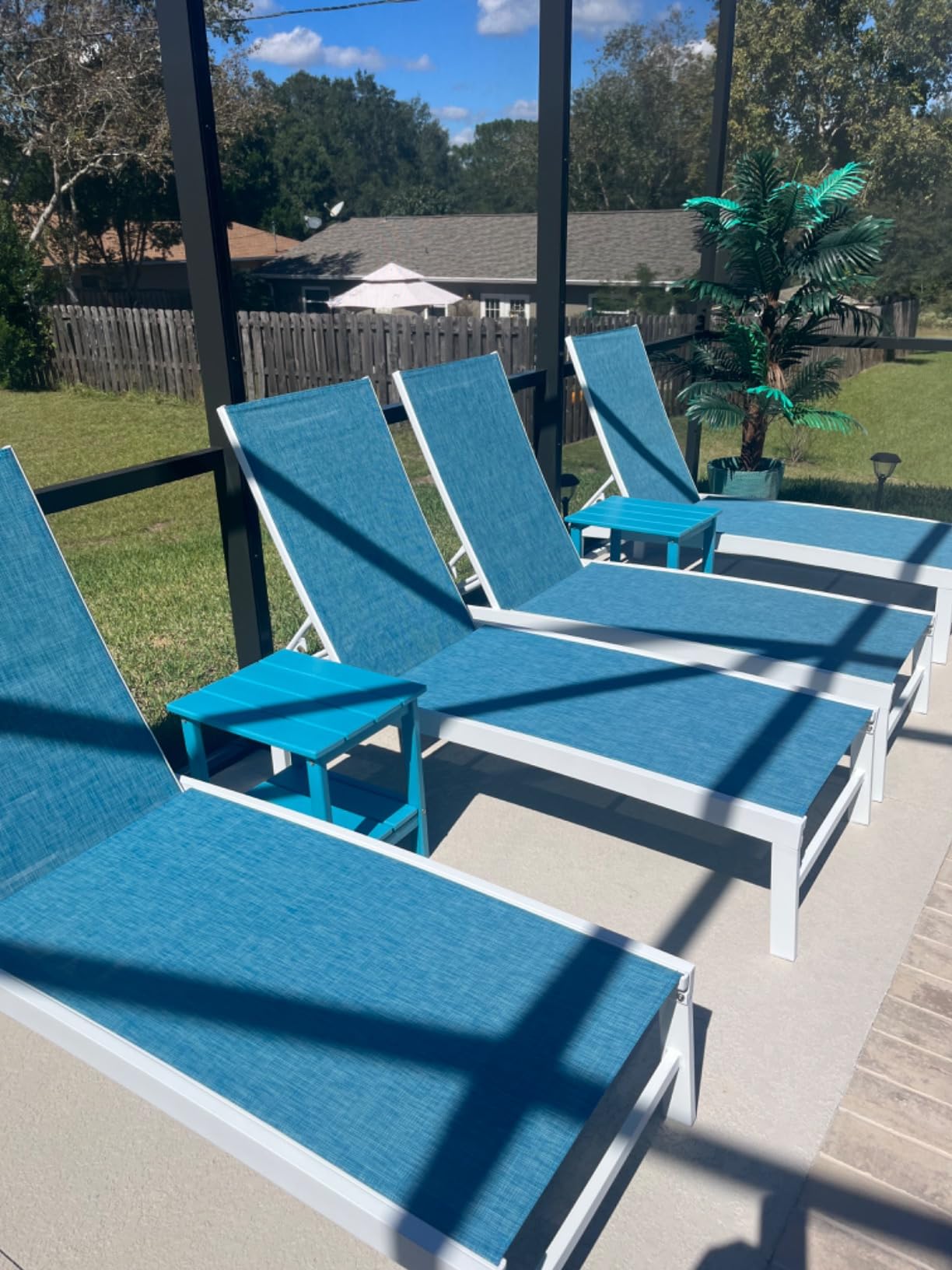 Crestlive Products Lounge Chair Outdoor Set of 2, Metal Pool Chaise Lounge Chairs, Adjustable Five-Position Tanning Recliner, All Weather for Patio, Beach, Yard, Pool (Beige) customer photo 2