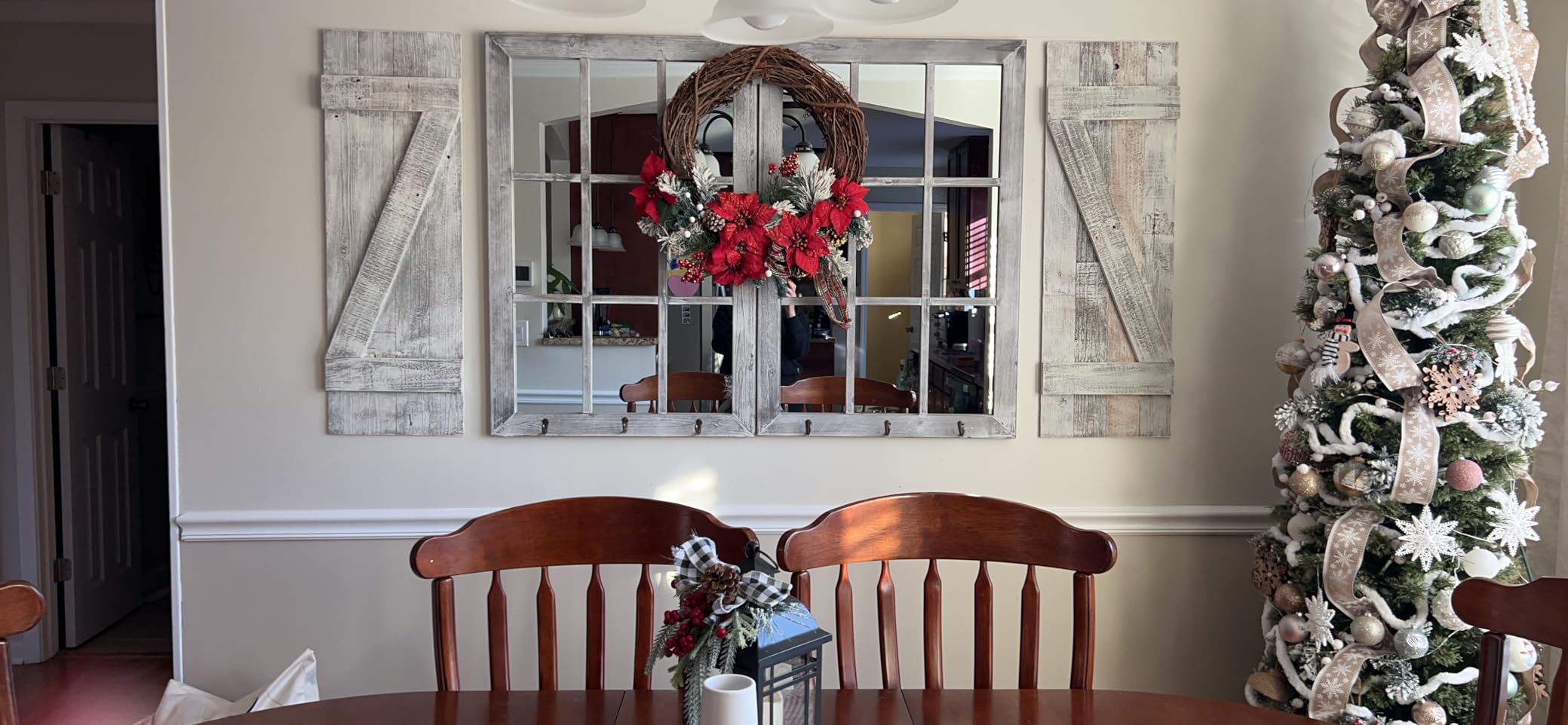 BARNWOODUSA Decorative Shutters Set of 2 Rustic Farmhouse Window Shutters | Decorative Shutters Set of - Crafted for everyday use. Easy installation. Rustic style. customer photo 1