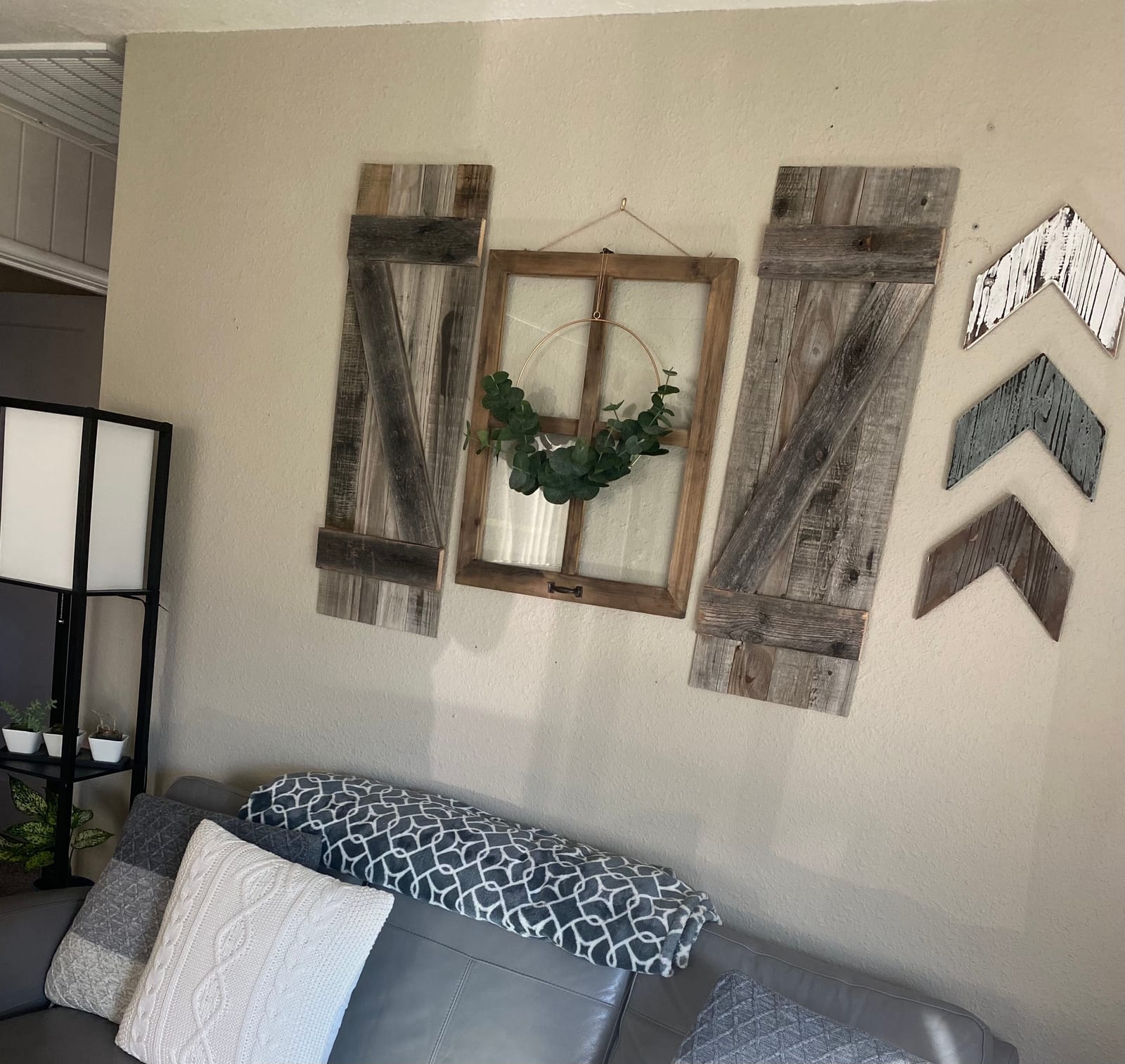 BARNWOODUSA Decorative Shutters Set of 2 Rustic Farmhouse Window Shutters | Decorative Shutters Set of - Crafted for everyday use. Easy installation. Rustic style. customer photo 2