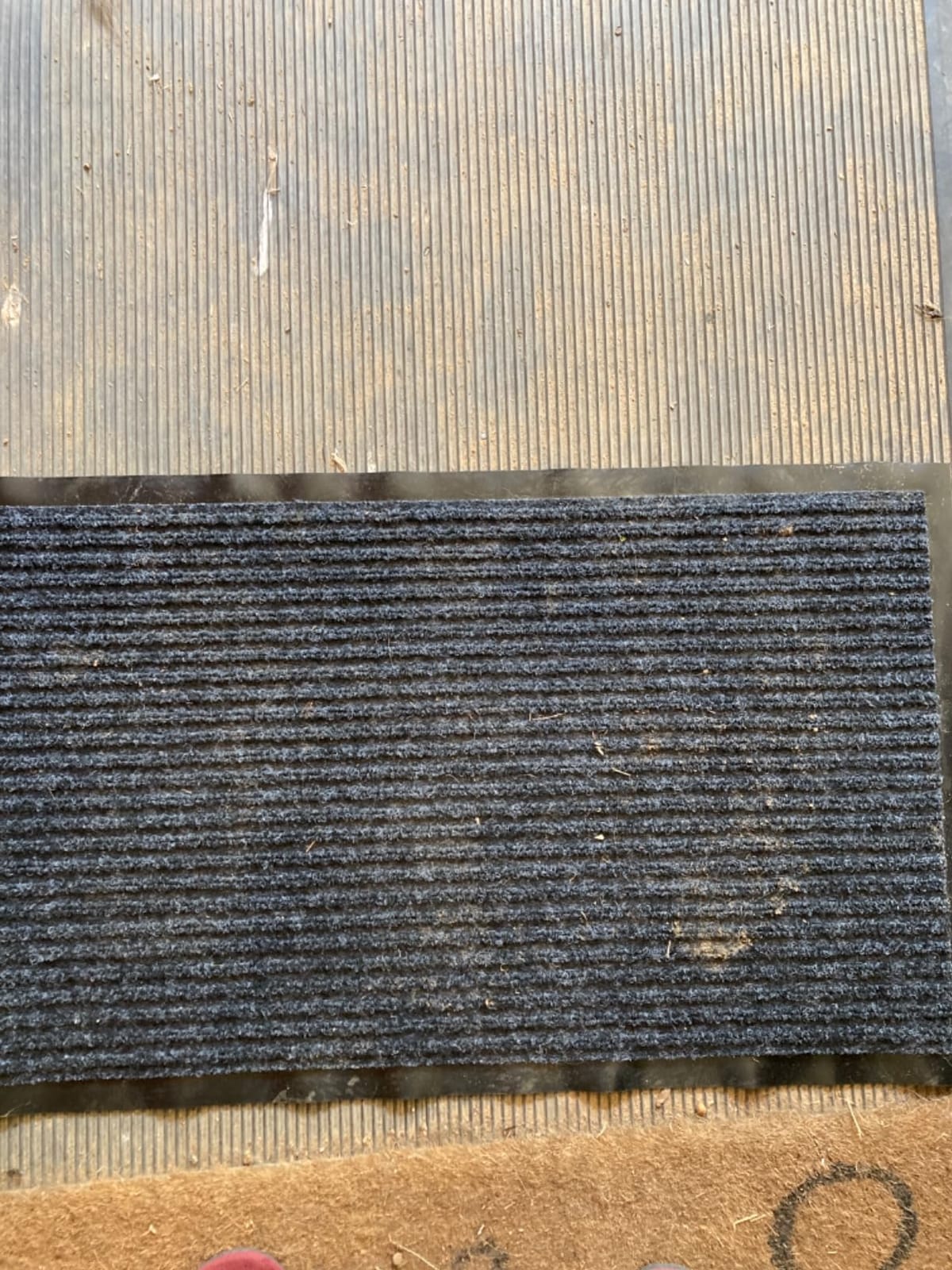 Front Door Mat, Indoor Outdoor Welcome Entryway Doormat, 30x17 Steel Gray | 2-Pack low-profile muddy doormats trap dirt, mud & moisture from shoes & pet paws for inside outside porch, patio & entryways customer photo 2