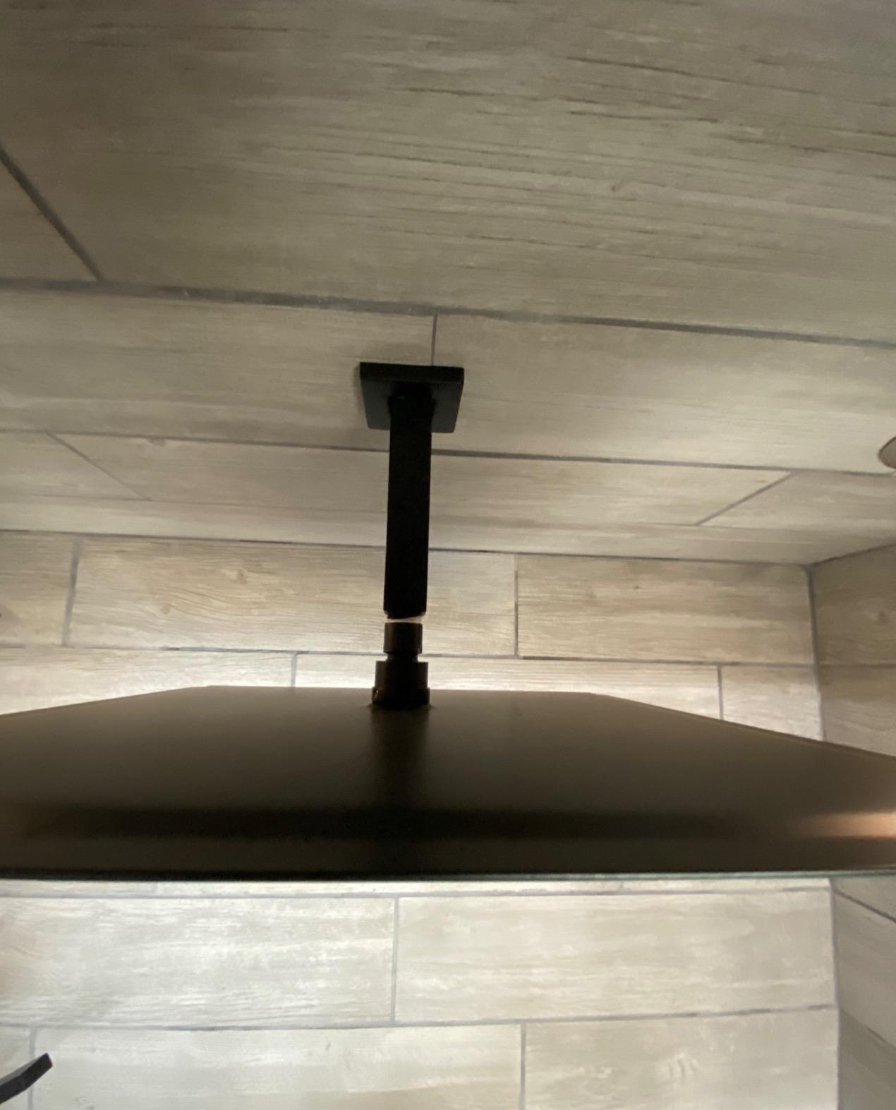 SR SUN RISE 12 Inch Ceiling Mount Matte Black Shower System Bathroom Luxury Rain Mixer Shower Faucet Set Ceiling Rainfall Shower Head System Faucet Trim Repair Kits Rough-in Valve and Trim Included customer photo 2