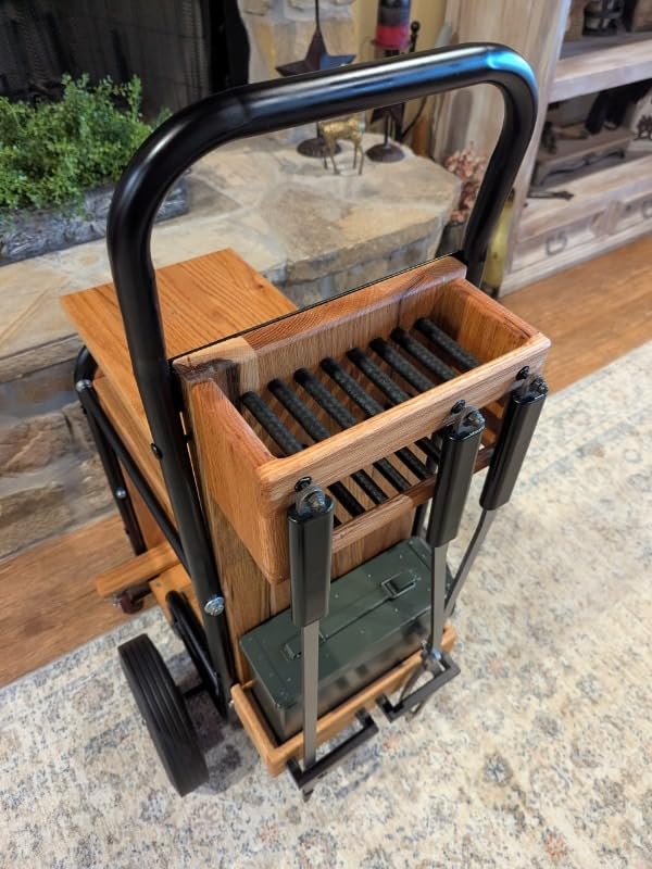 Fire Beauty Firewood Log Cart, Indoor Outdoor Firewood Storage Dolly Hauler | Heavy Duty Iron Dolly Cart, holds firewood for fireplace, smooth solid wheels for rough ground transport customer photo 1