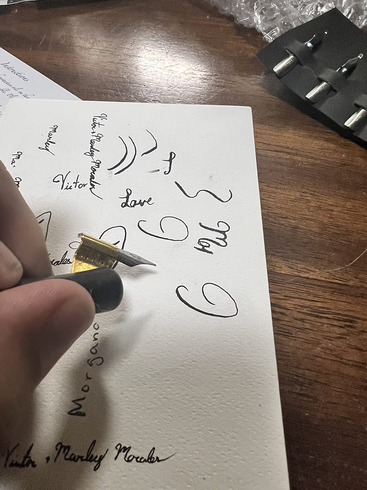Calligraphy Set for Beginners, Dip Pen Set with 19 Nibs, Oblique Pen Holder, Wooden Pen Set customer photo 2