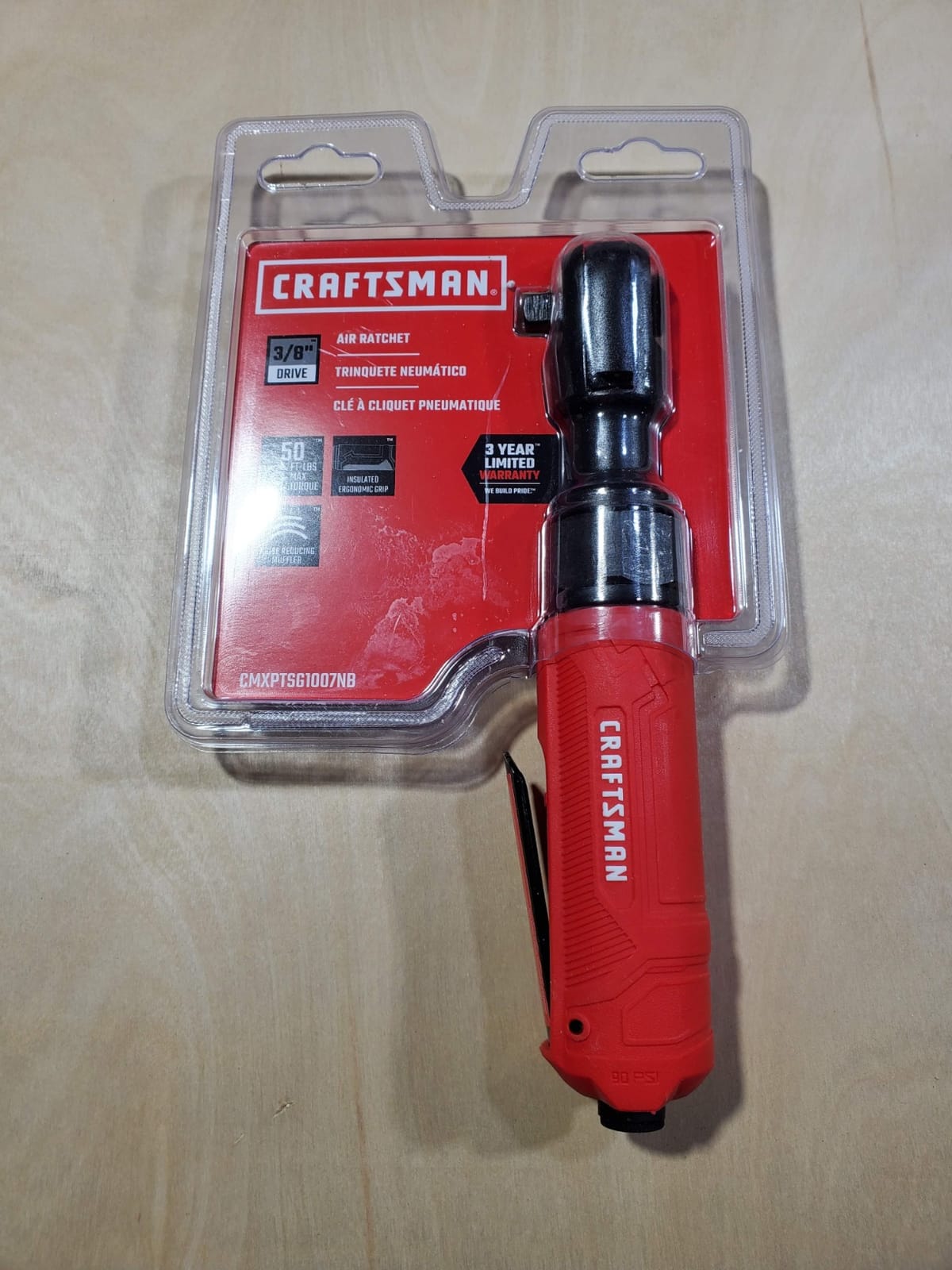 CRAFTSMAN 3/8-in Air Ratchet Wrench, Maximum Torque 50 ft-lbs, Insulated Handle customer photo 2
